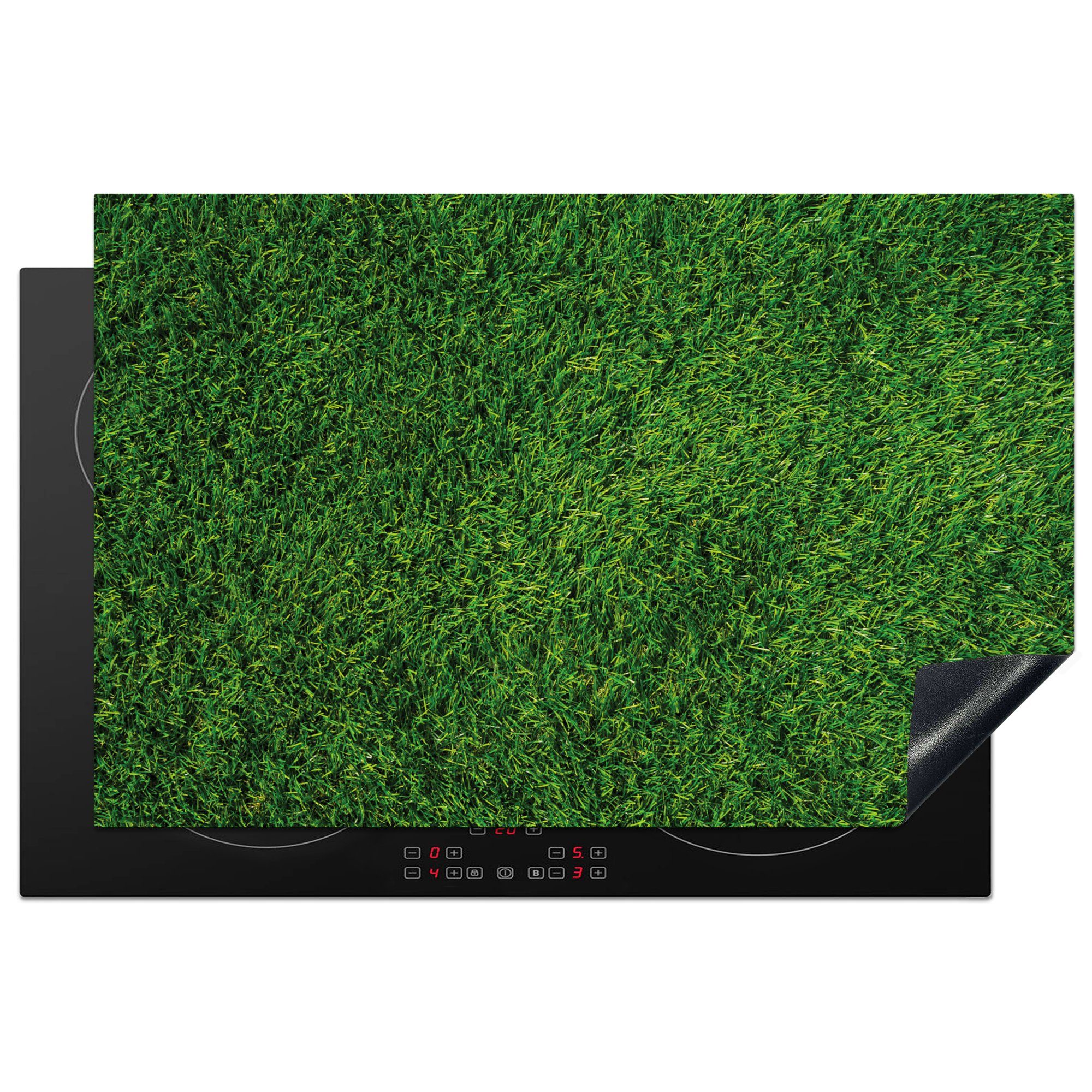 MuchoWow Herdblende-/Abdeckplatte Draufsicht auf Gras, Vinyl, (1 tlg), 81x52 cm, Induktionskochfeld Schutz für die küche, Ceranfeldabdeckung
