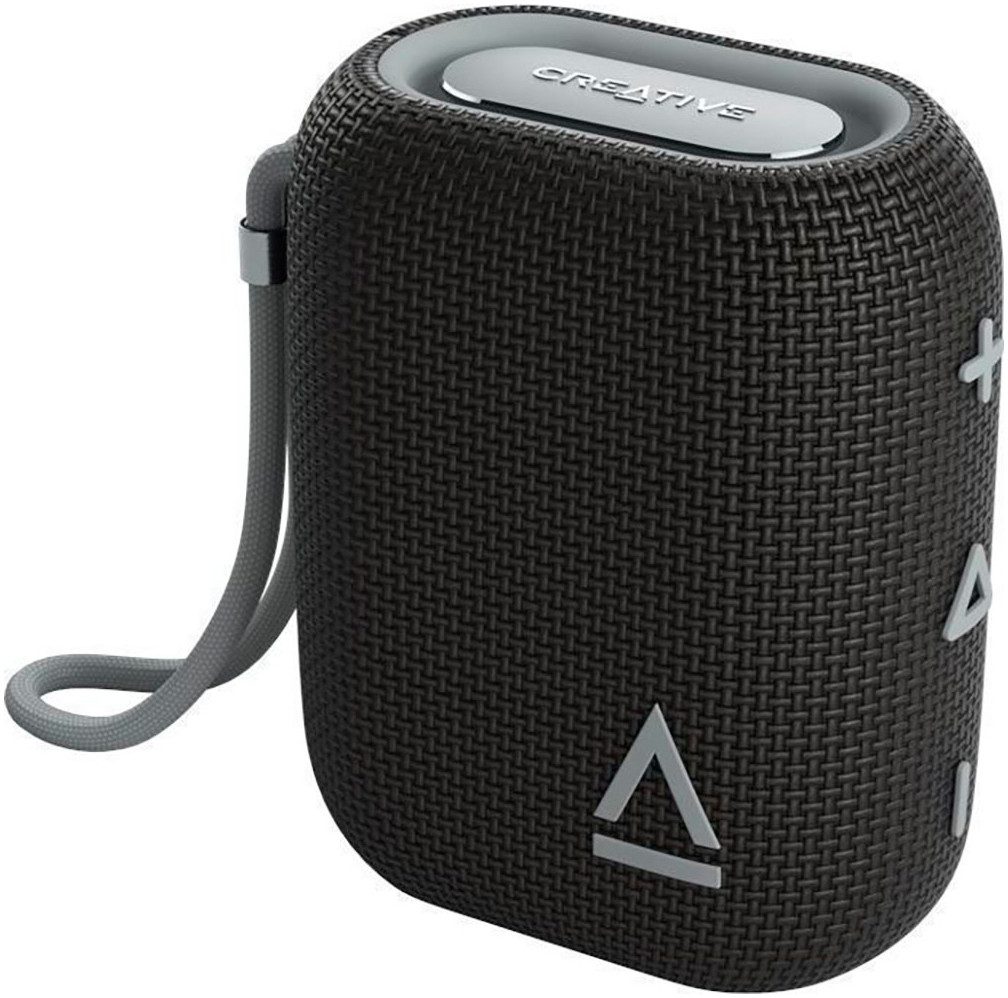 Creative MuVo Flex tragbar, wasserfest, schwarz Bluetooth-Lautsprecher (Kabelloses Streaming)