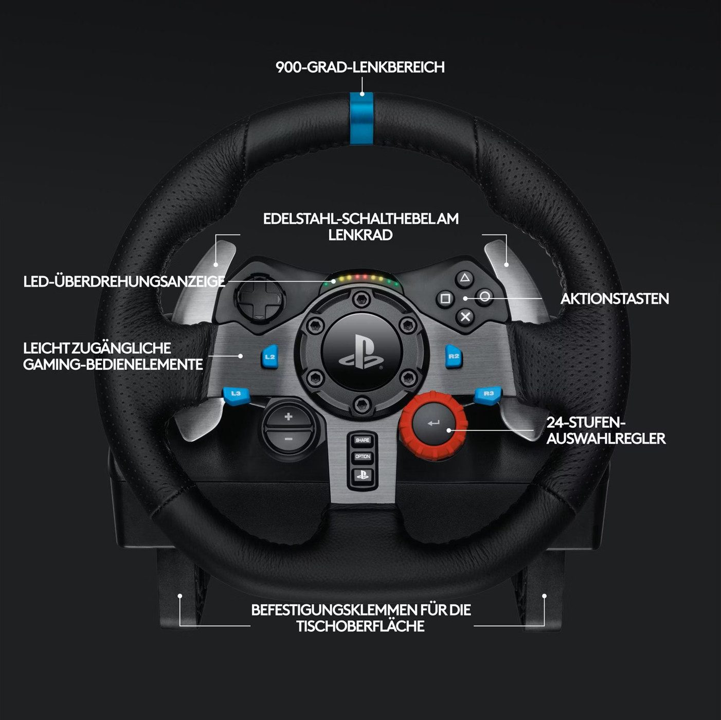 Logitech G Logitech G G29 Driving Force – Lenkrad für PlayStation & PC Gaming-Lenkrad