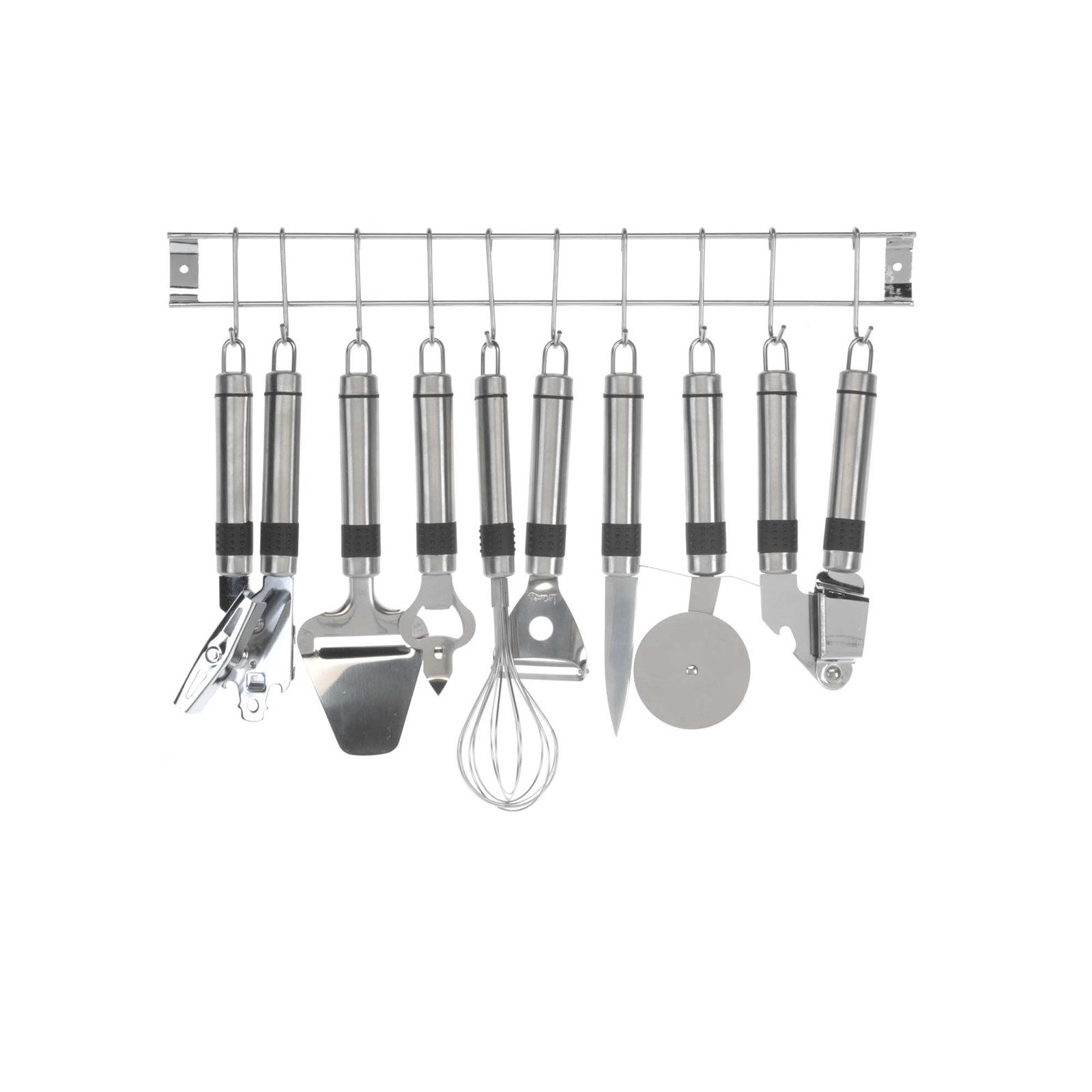 Neuetischkultur Kochbesteck-Set Küchenhelferset 9-teilig (Set, 9-tlg., 1 Küchenhelferset), Schneebesen Pizzaroller Dosenöffner Knoblauchpresse