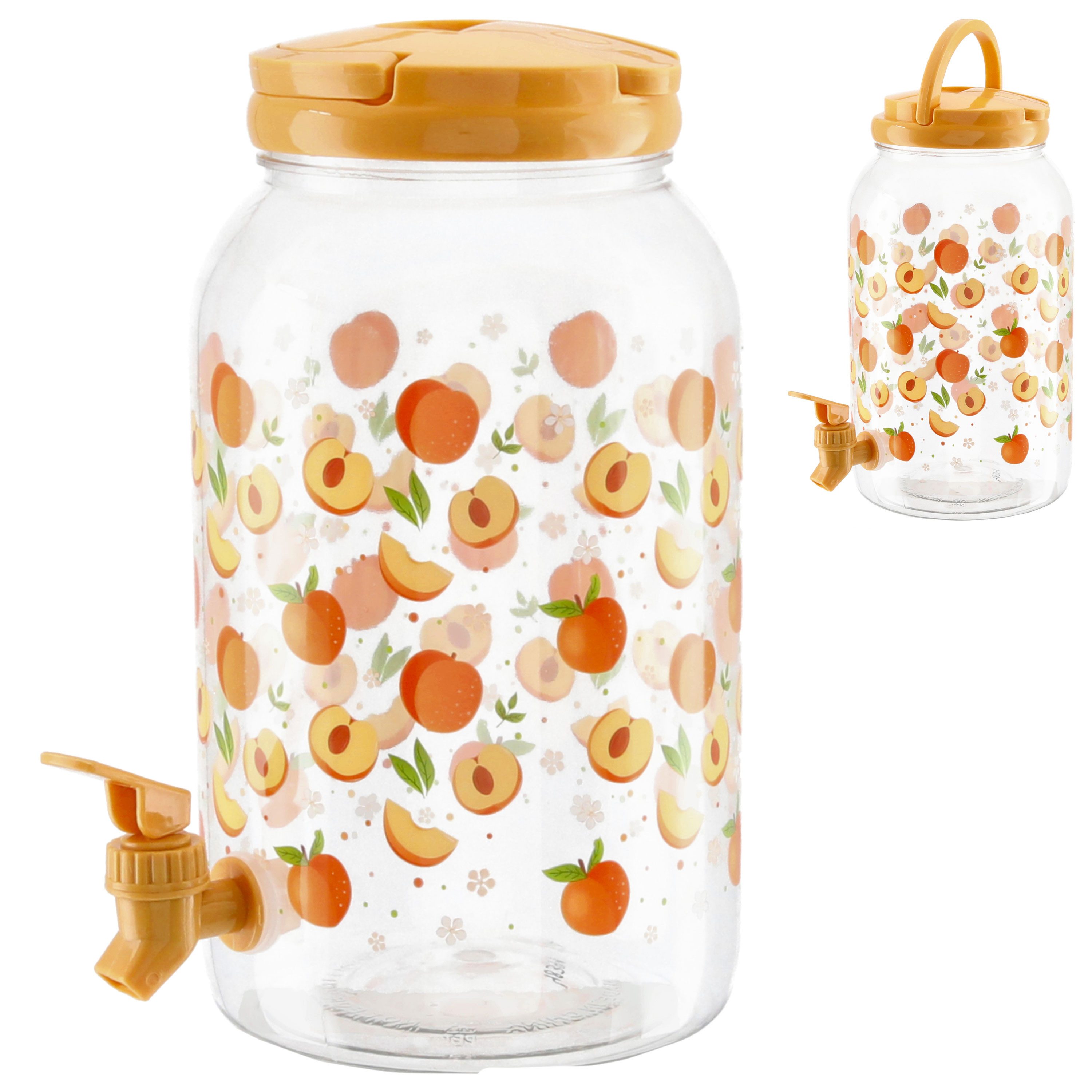 CEPEWA Getränkespender Getränkespender Zapfhahn Tragegriff Pfirsich PP gold 14x27cm 4 Liter