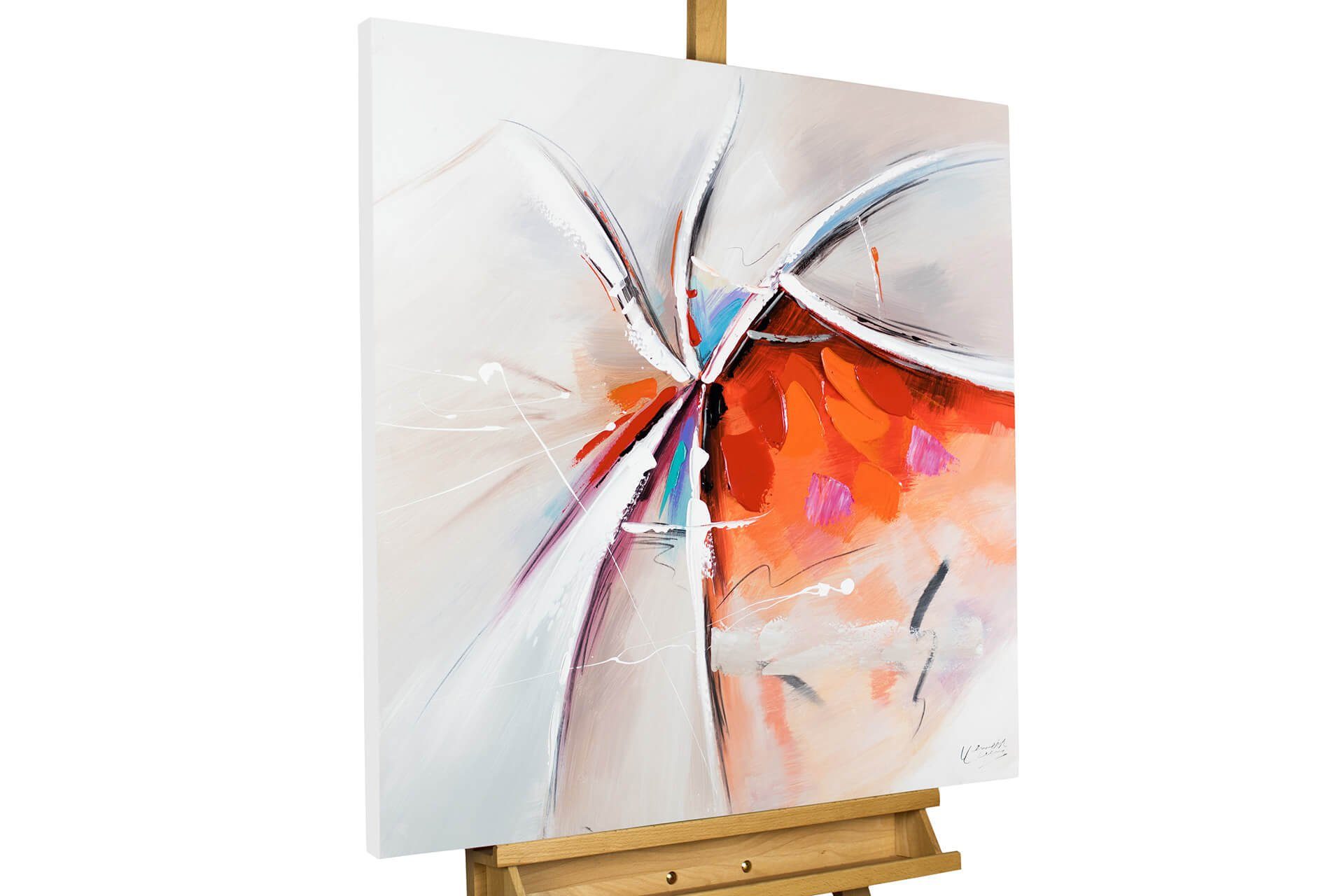 KUNSTLOFT Картина Was einmal war 80x80 cm, Leinwandbild 100% HANDGEMALT Wandbild Wohnzimmer