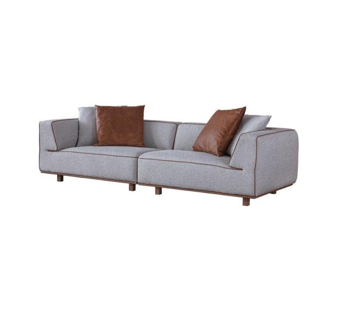Sofa in 4 Textil Polster 272cm, Sofas Sitzer Relax Grau Möbel Teile, Made Europa JVmoebel 4-Sitzer Sitz 1 Design