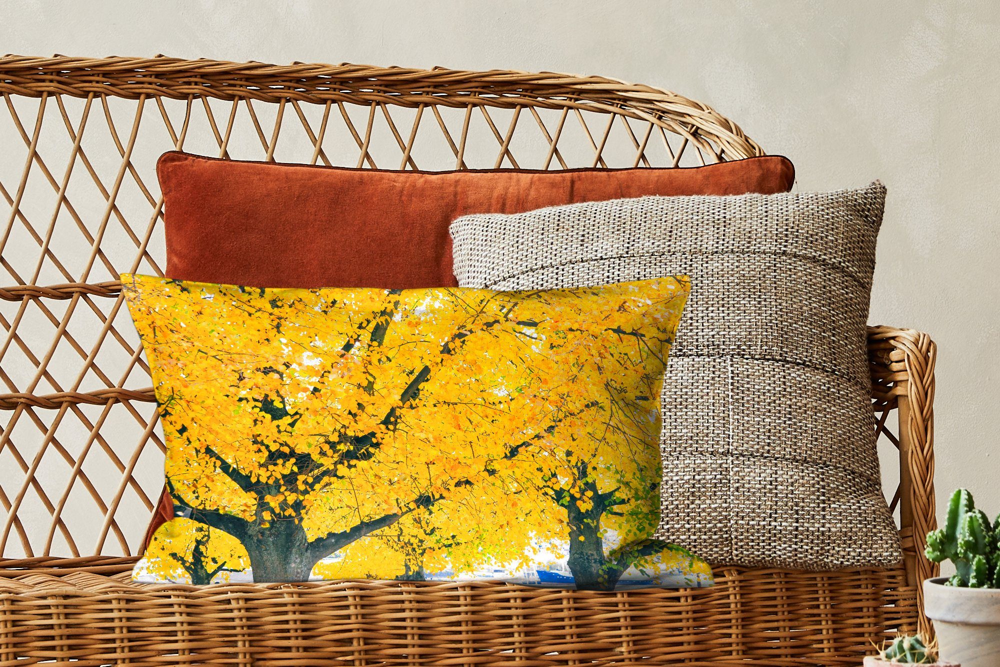 Schlafzimmer MuchoWow Dekoration, Herbst, Baum mit Zierkissen, im Wohzimmer Dekokissen Dekokissen Füllung,