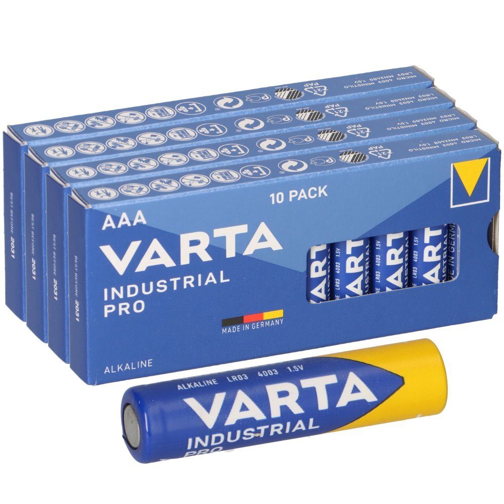 Varta 4003 Industrial AAA LR03 Micro Batterie 40 Stück Batterie