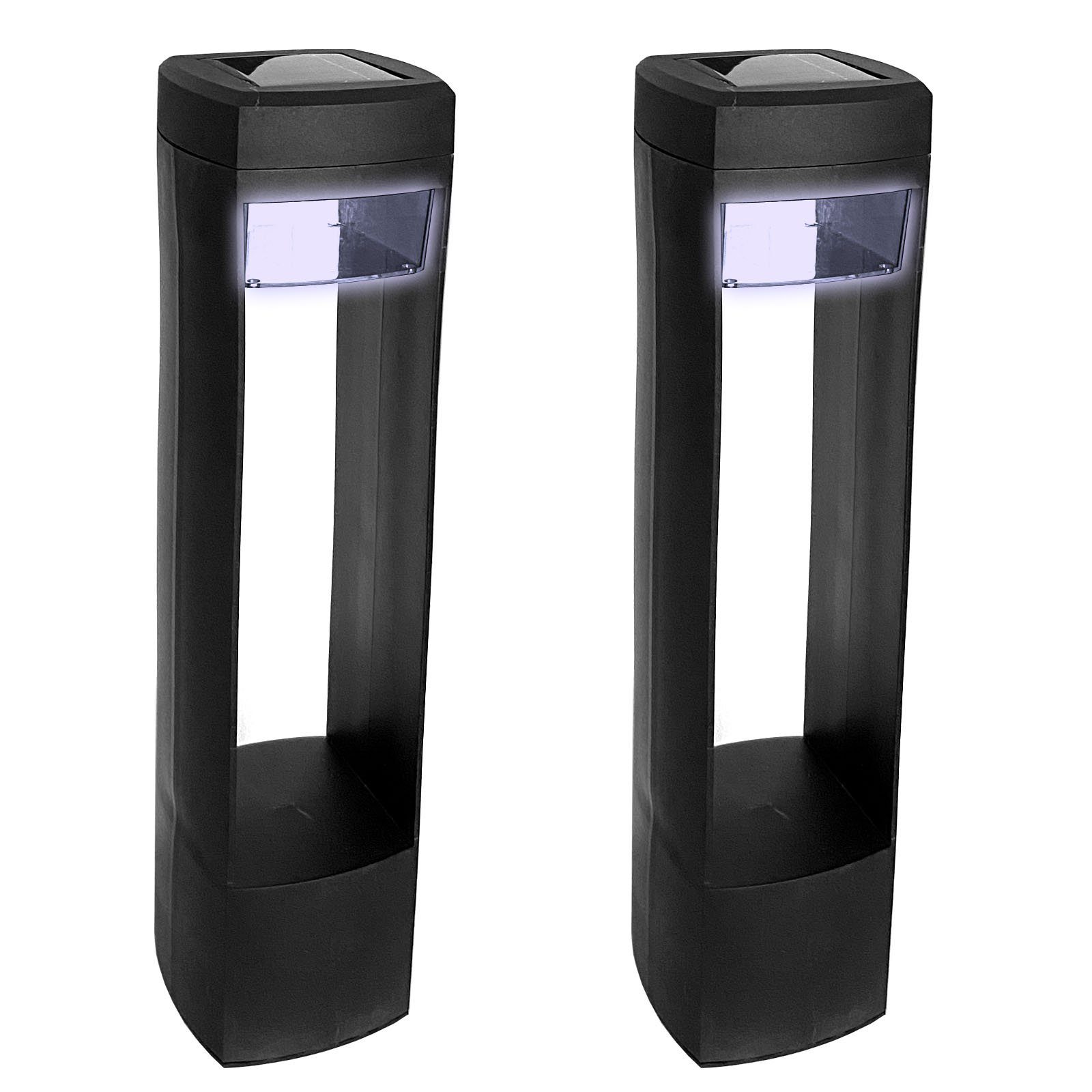 HAC24 LED Solarleuchte 2er Set Solar Lampe Schwarz Gartenleuchte Wegleuchte günstig online kaufen