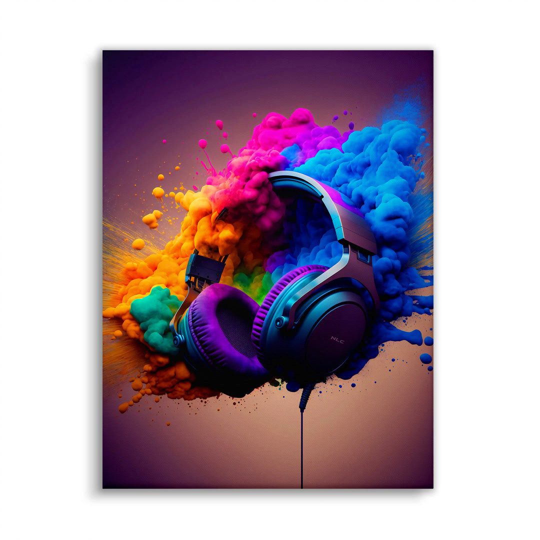 Wandbild Colorful Headset