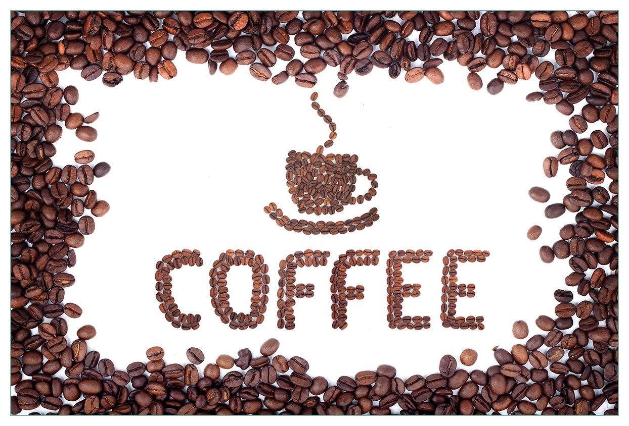 Wallario Küchenrückwand Kaffeebohnen, aus Schrift Kaffee (1-tlg)