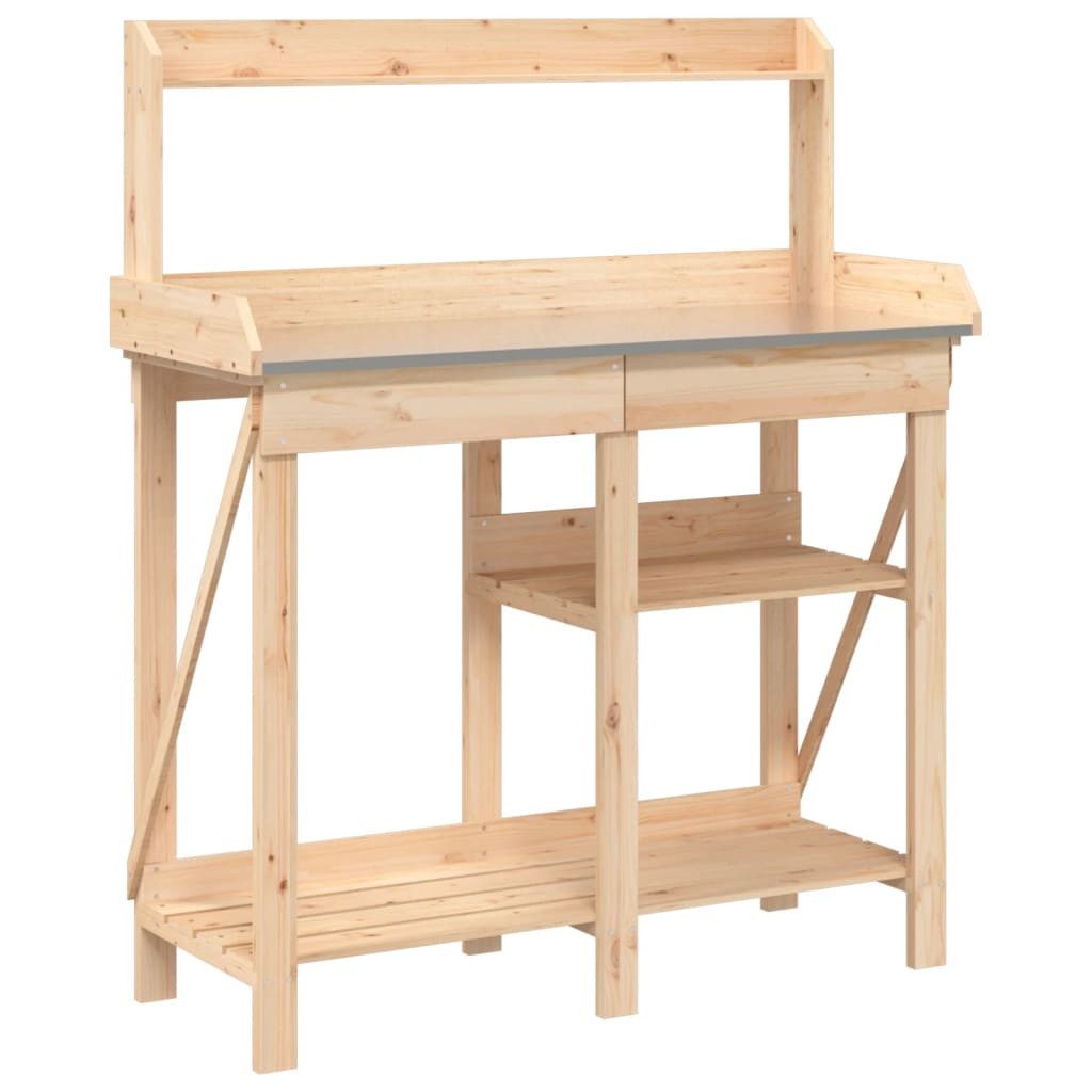 vidaXL Blumenständer Pflanztisch mit Ablagen Massivholz günstig online kaufen
