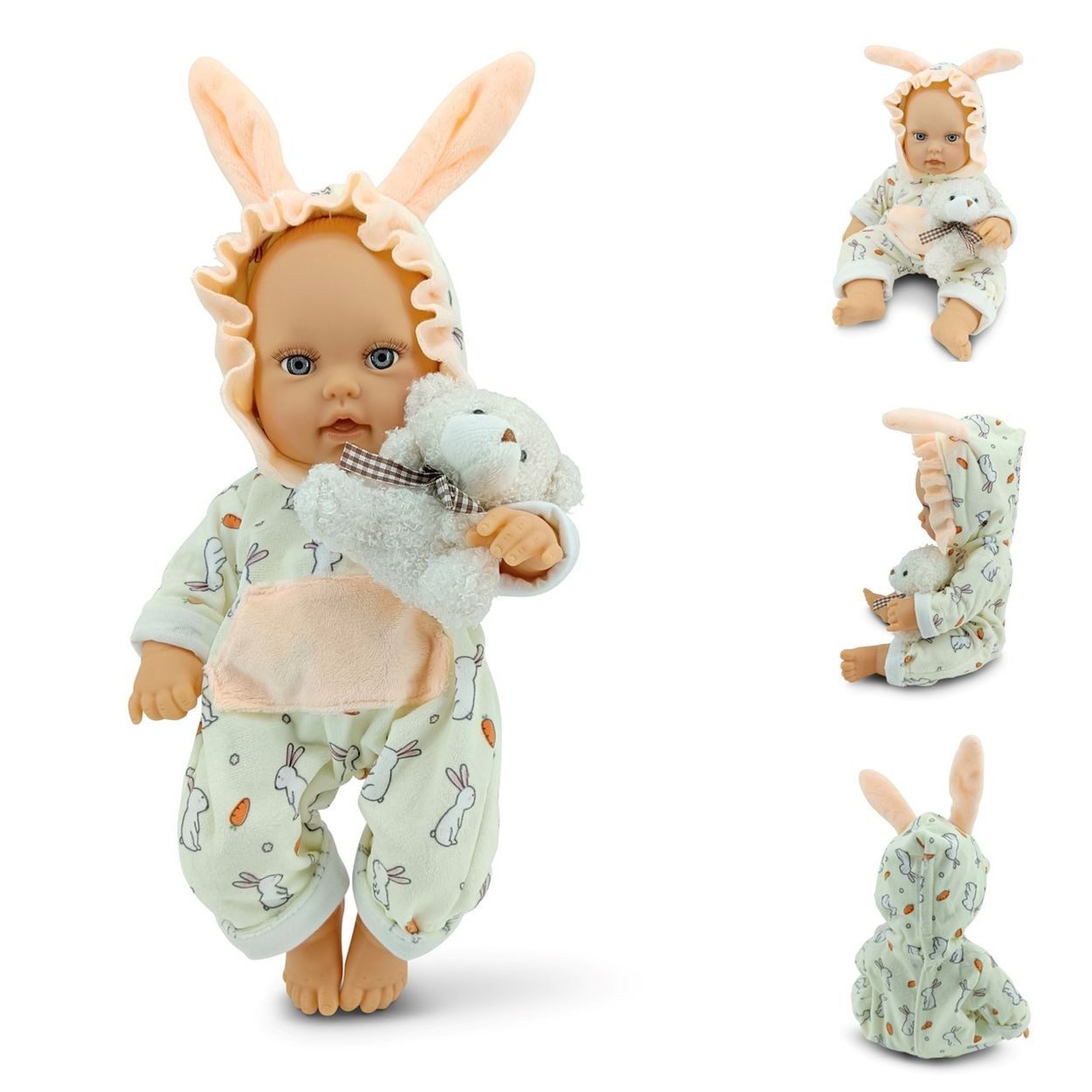 Anziehpuppe Kinderpuppe Bear und Baby 30cm