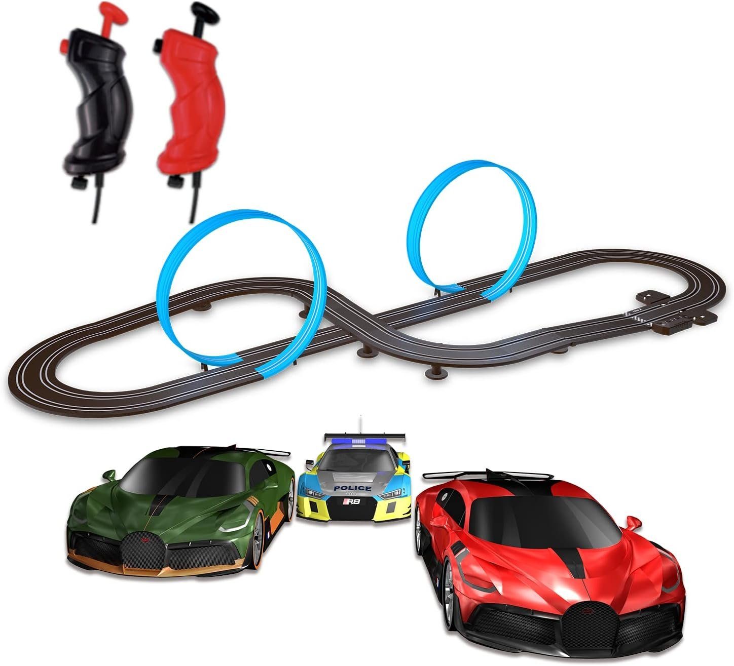 COIL Autorennbahn Rennstrecke, Autostrecke, Autosset, Bugatti, Audi (Streckenlänge 6,20 m), 2 Autos, 2 Controller