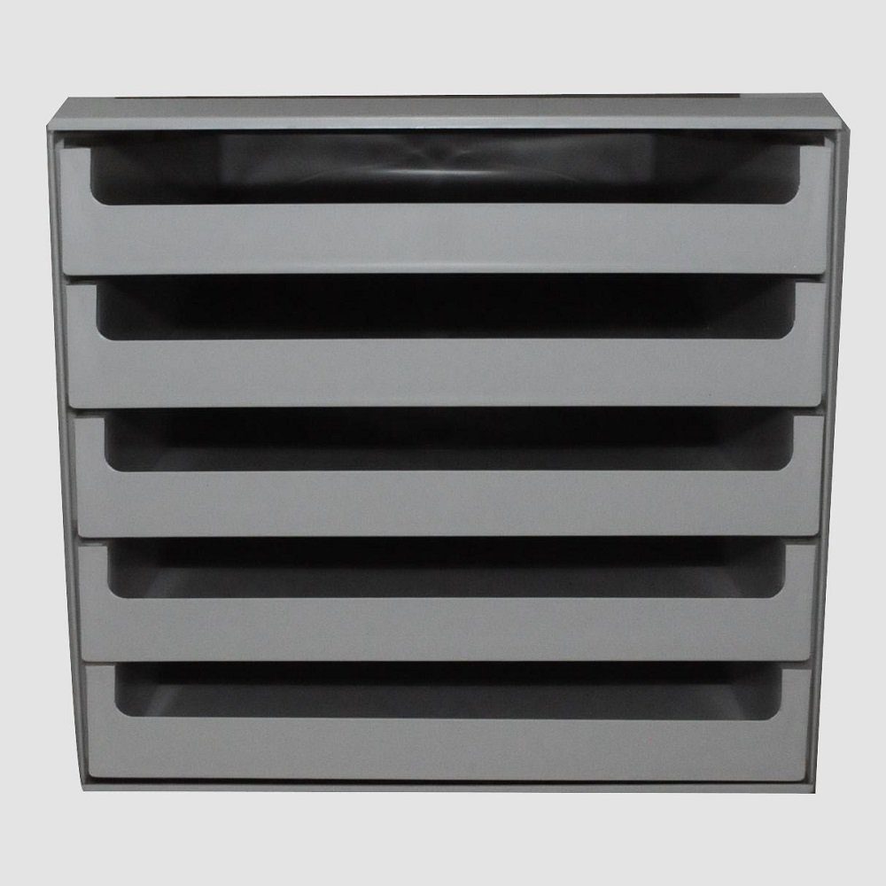 M&M Schubladenbox 1 Schubladenbox mit 5 offene Schubfächer 28,5x26x35,7cm lichtgrau, Auszugssperre; Stapelbar; Schübe einzeln herausnehmbar