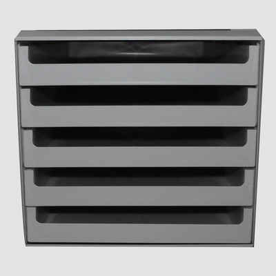 M&M Schubladenbox 1 Schubladenbox mit 5 offene Schubfächer 28,5x26x35,7cm lichtgrau, Auszugssperre; Stapelbar; Schübe einzeln herausnehmbar