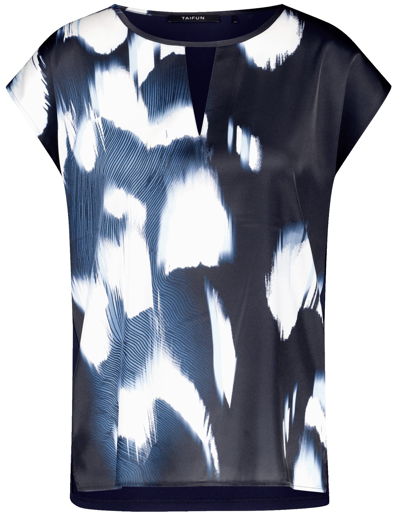 Taifun T-Shirt – Lockeres Shirt mit Frontprint - Kurzarmshirt mit Rundhalsaussc