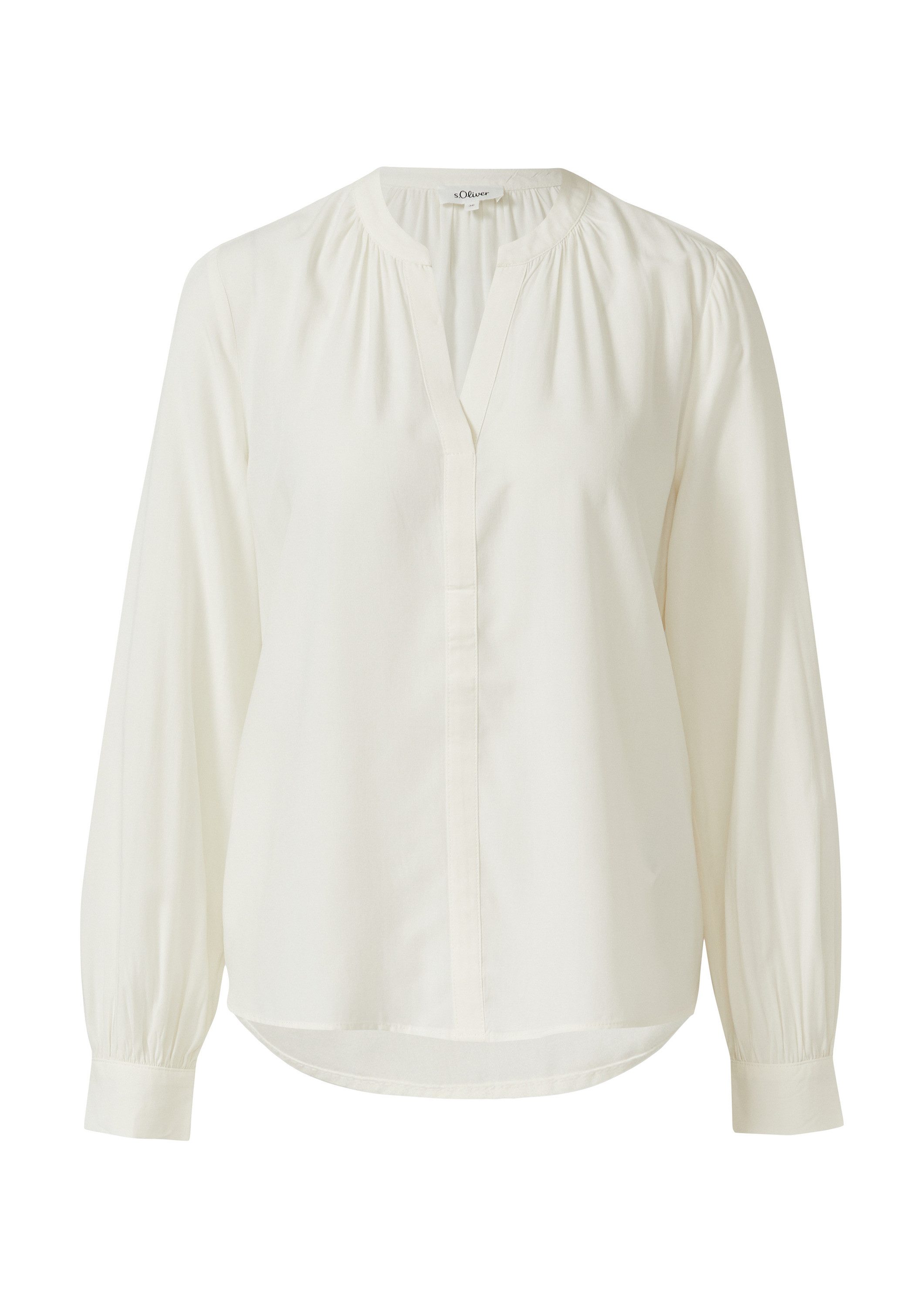 s.Oliver Langarmbluse Bluse Weiche Viskose-Bluse mit Raffung günstig online kaufen