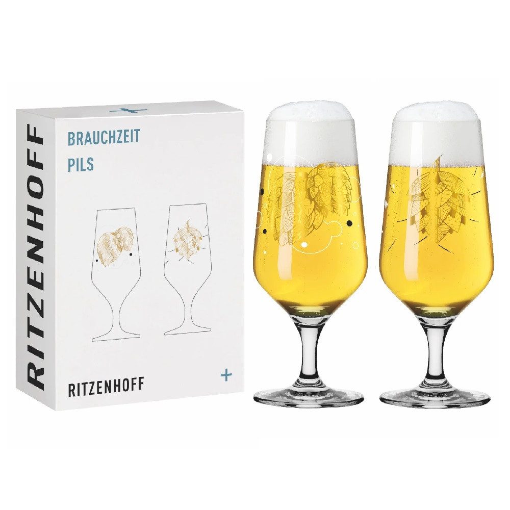 Ritzenhoff Bierglas Ritzenhoff Brauchzeit Pils 2er-Set #1 #2 A. Preis F22, Kristallglas