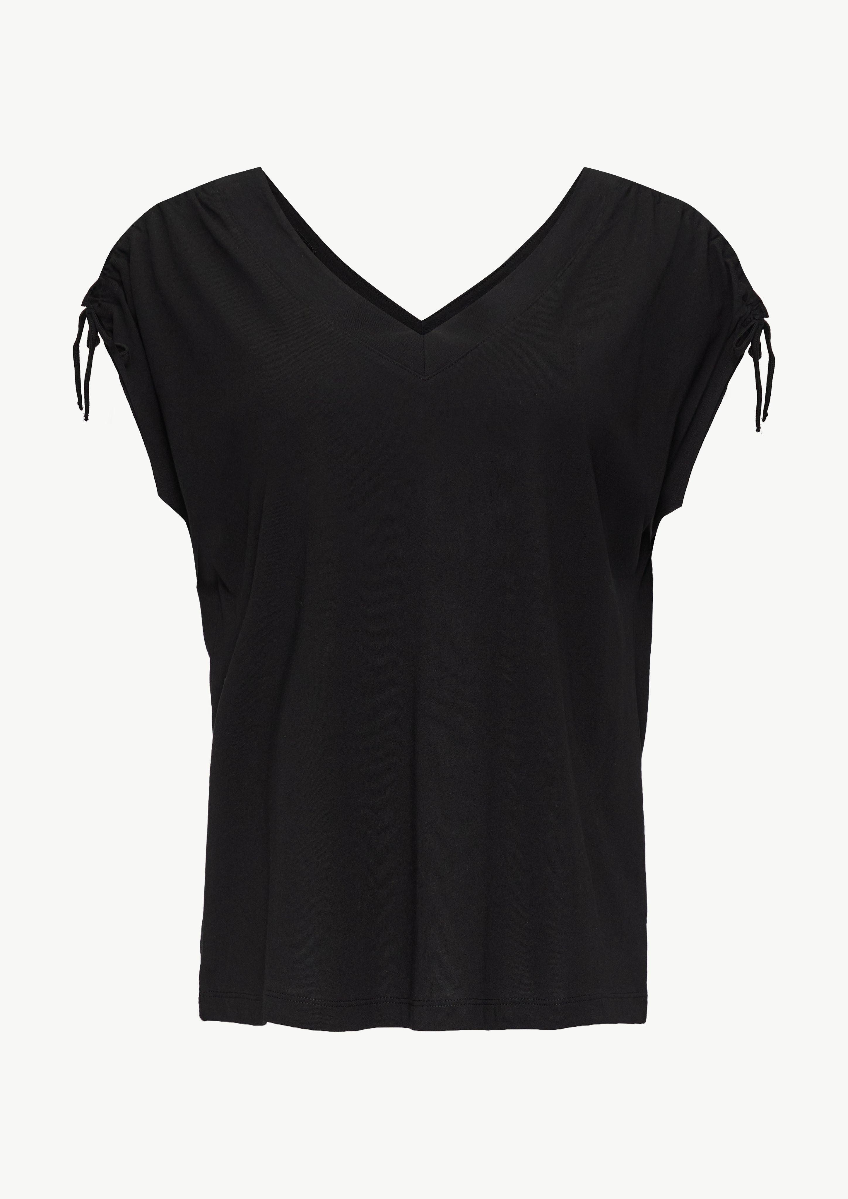 s.Oliver Kurzarmshirt V-Neck Shirt mit Raffung günstig online kaufen