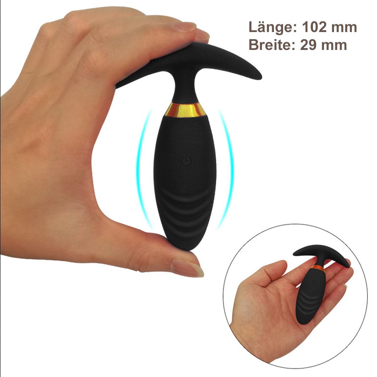 10 - für Männer 10 / Schwarz Vibrationsmodi, Prostata Analvibrator, ergonomischer TPFSecret und Vibrationsmodi Anal-Stimulator USB über mit Vibrator, Frauen wiederaufladbar, Anal verschiedene