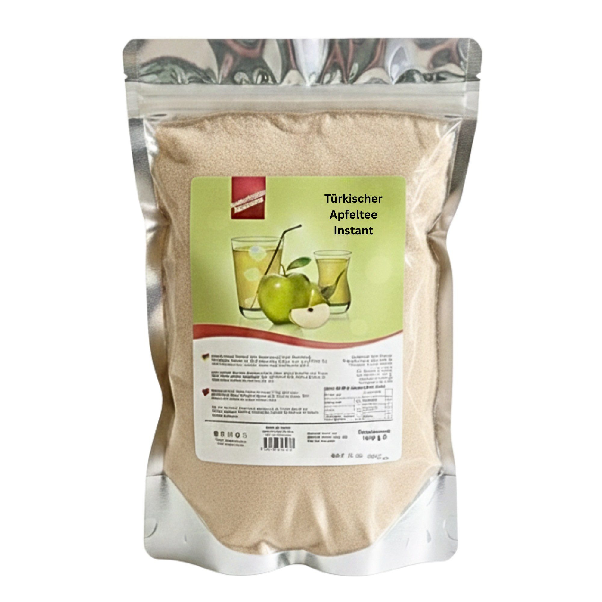 Tee Türkischer Apfeltee Pulver – Grüner Apfel Instanttee (1 kg), Süß-säuerlich und fruchtig, heiß oder kalt