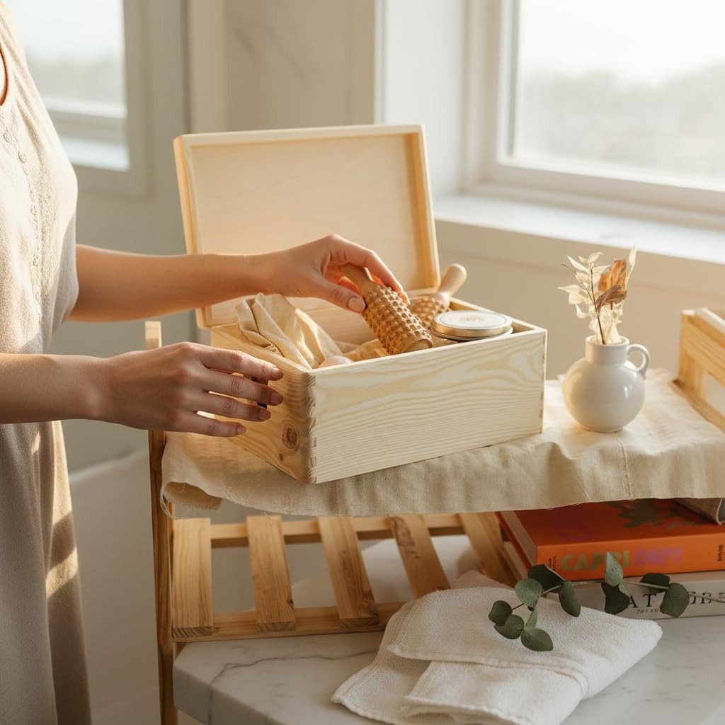 Creative Deco Aufbewahrungsbox Holzkiste mit Deckel Erinnerungsbox Holzbox
