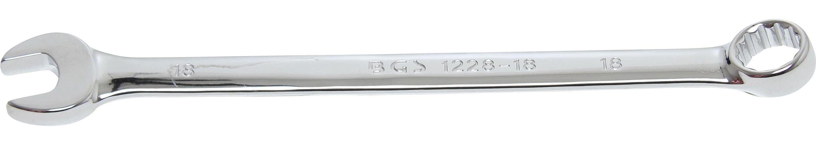 BGS technic Maulschlüssel Maul-Ringschlüssel, extra lang, SW 18 mm