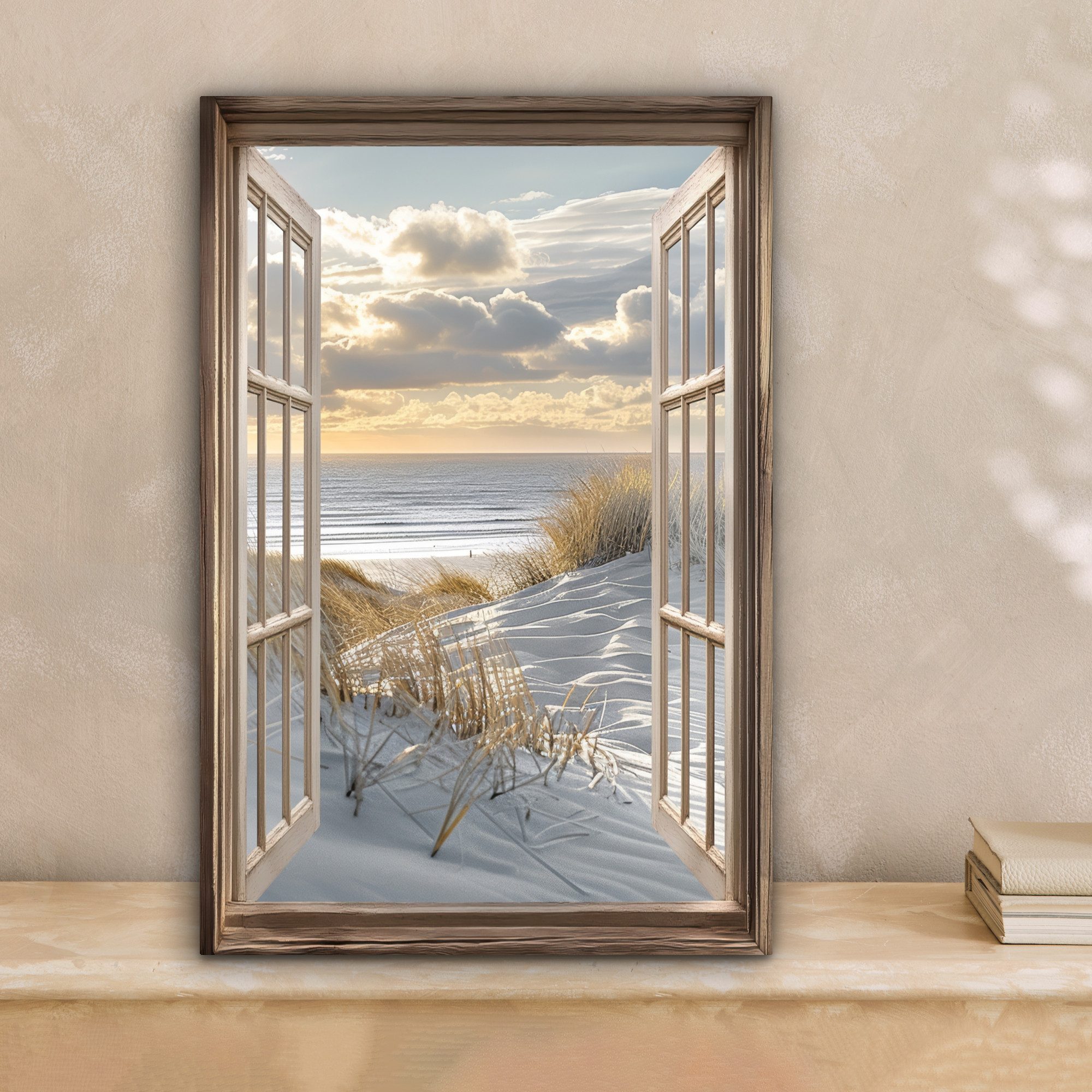 OneMillionCanvasses® Leinwandbild Ausblick - Strand - Dünen - Meer - Natur, günstig online kaufen