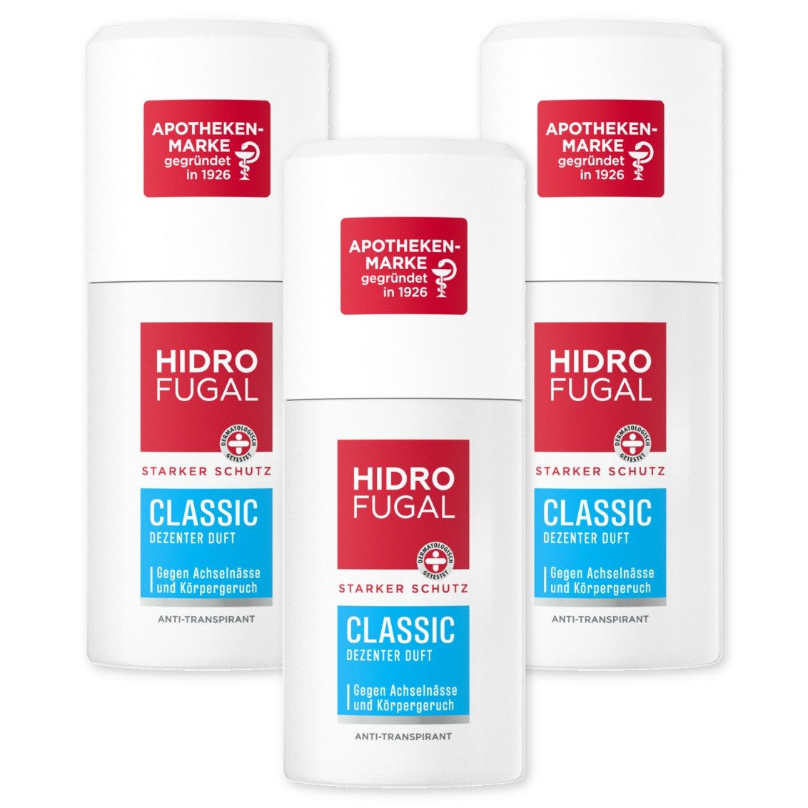 Hidrofugal Deo-Zerstäuber Deo Classic Zerstäuber Mini 3x55ml, 3-tlg.