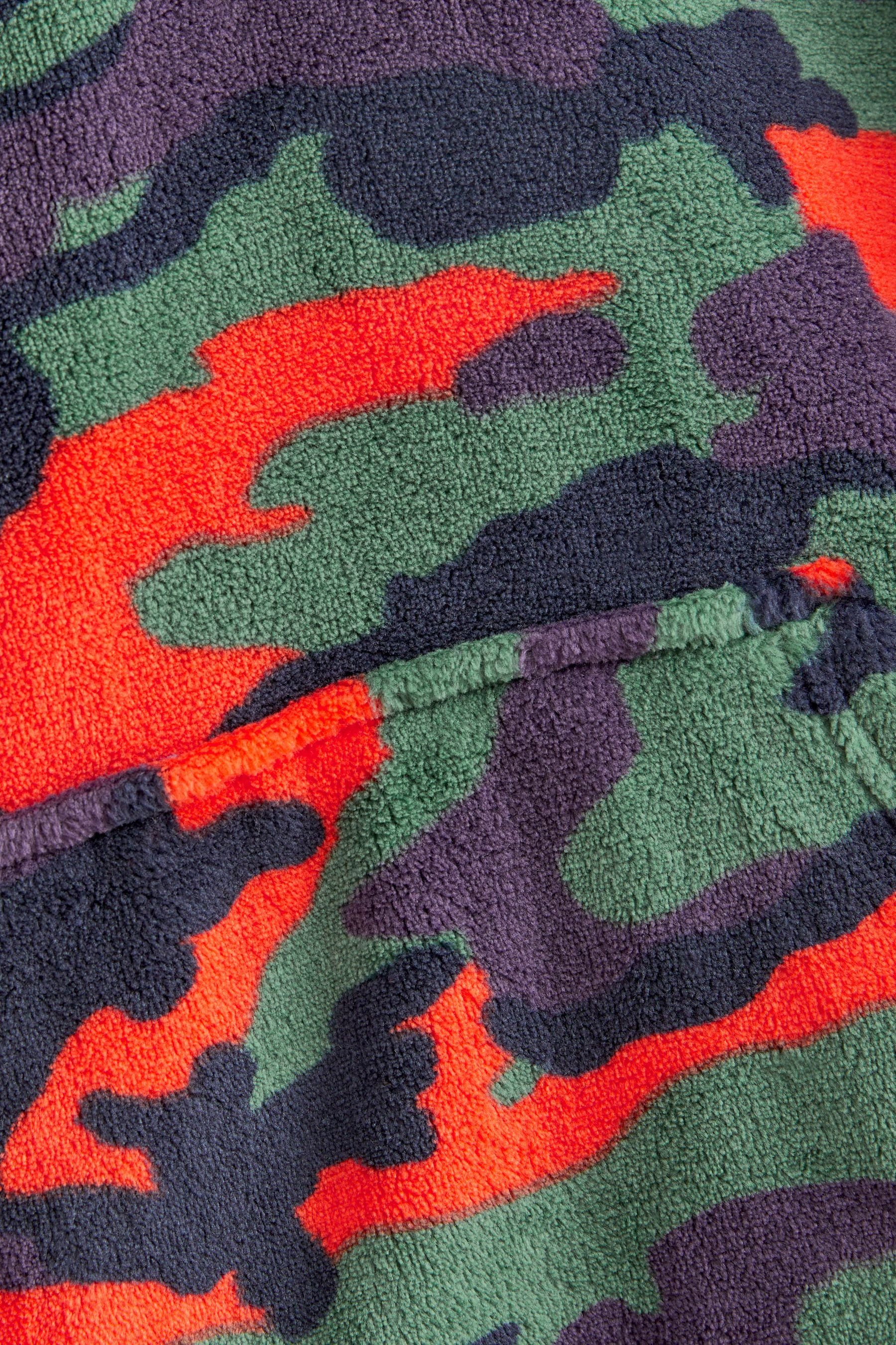 Kinderbademantel Polyester Green mit Decke Polyester Kapuze, Camouflage (recycelt), Orange/ Next
