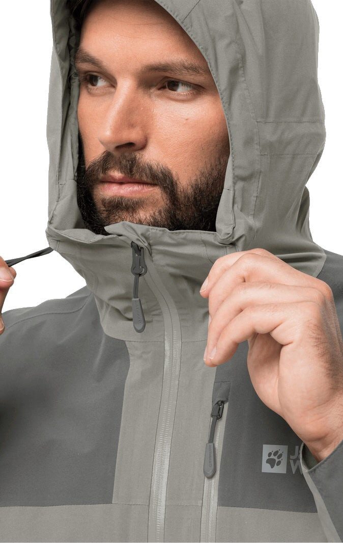 Jack Wolfskin Funktionsjacke Go Hike (wind-/wasserdicht) mistygrün Herren
