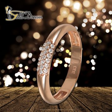 GoldDream Goldring GoldDream Gold Ring 3-reihig Zirkonia (Fingerring), Damen Ring 3-reihig Zirkonia, 60 (19,1), 333 Rosegold - 8 Karat, rose