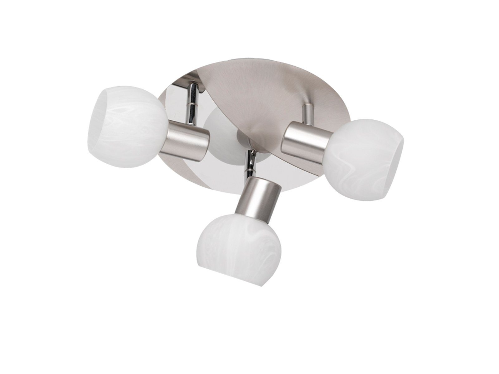 Reality Leuchten LED Deckenstrahler, Dimmfunktion, LED wechselbar, Warmweiß, innen über Kücheninsel & im Treppenhaus Lampenschirme Glas Weiß, Ø22cm