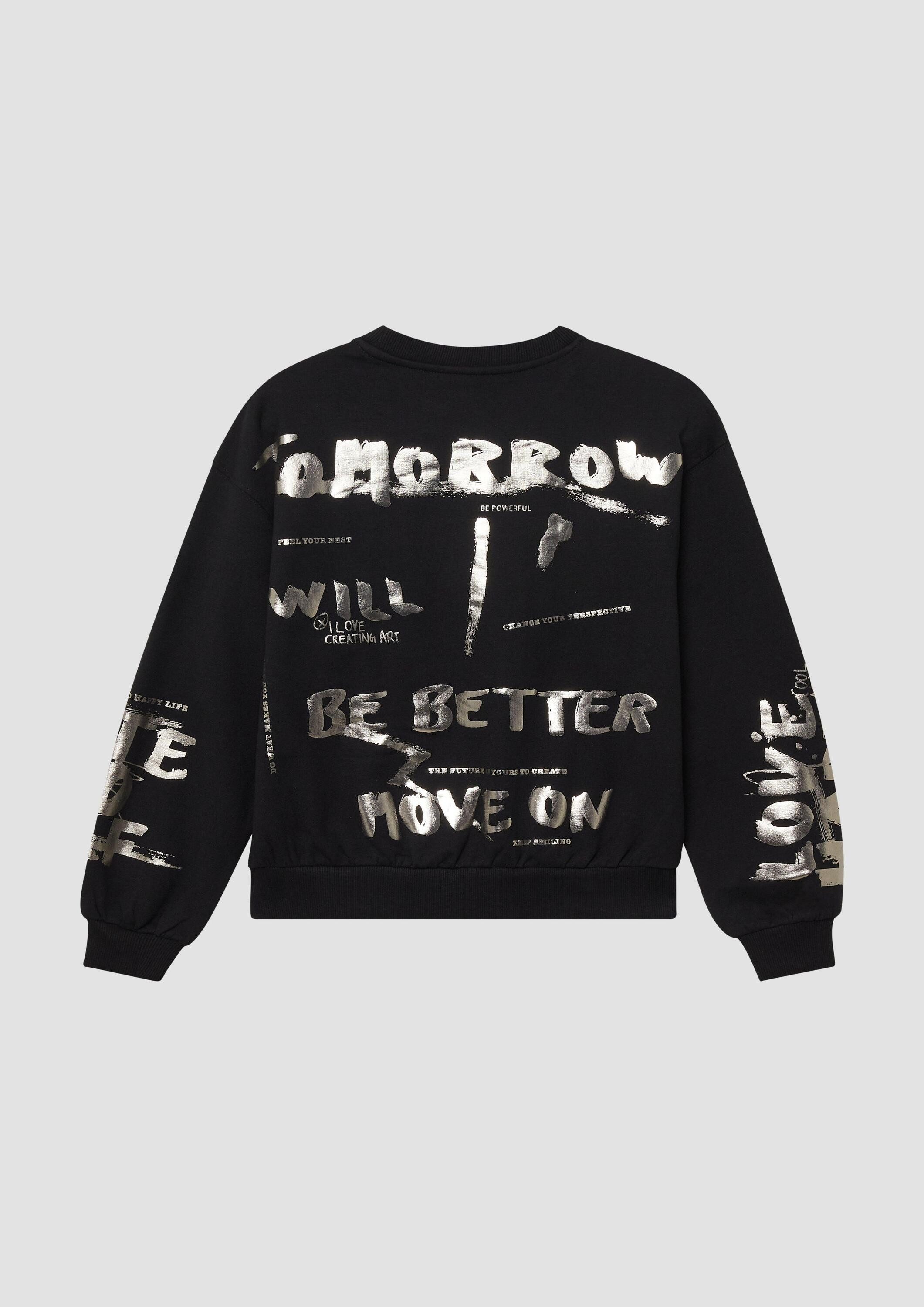 s.Oliver Sweatshirt Sweatshirt Kuscheliges Oversize Sweatshirt mit Folienpr günstig online kaufen