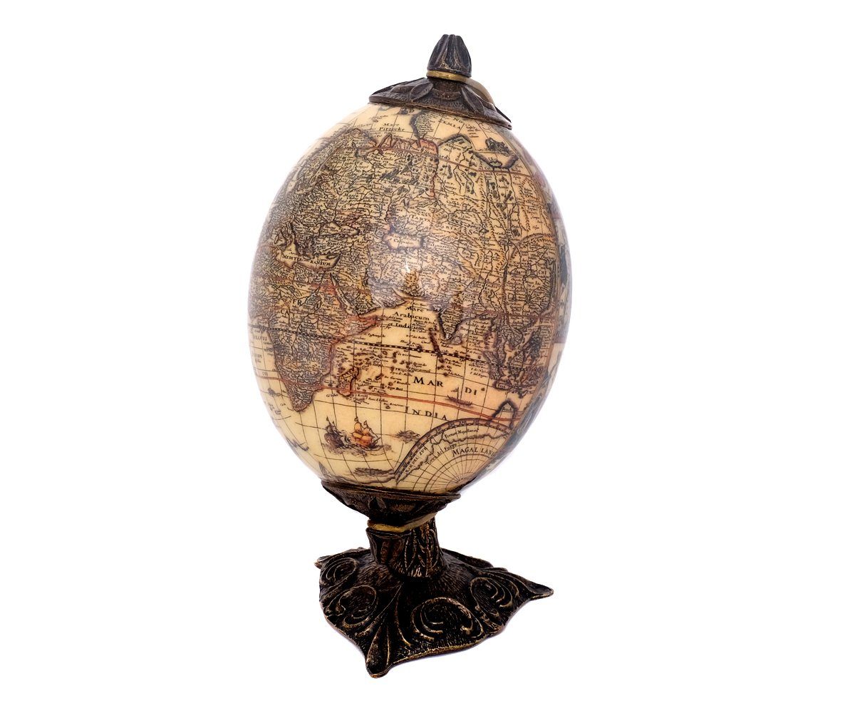 Brillibrum Globus Antikglobus Weltkugel Globus Straußenei Globus Dekoration Erde