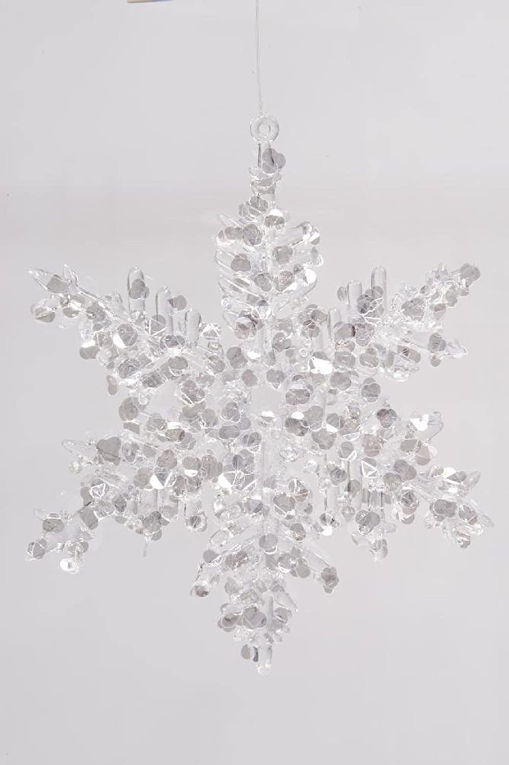 Kaemingk Christbaumschmuck Hänger Flocke Schneeflocke geeist transparent