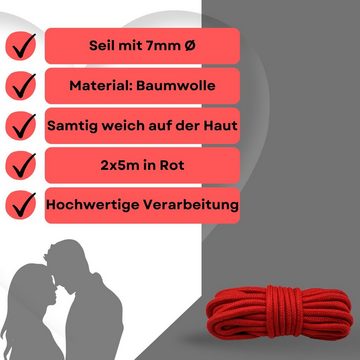 Lovelyness - Set Baumwolle Schwarz und Rot Seil (2-tlg)