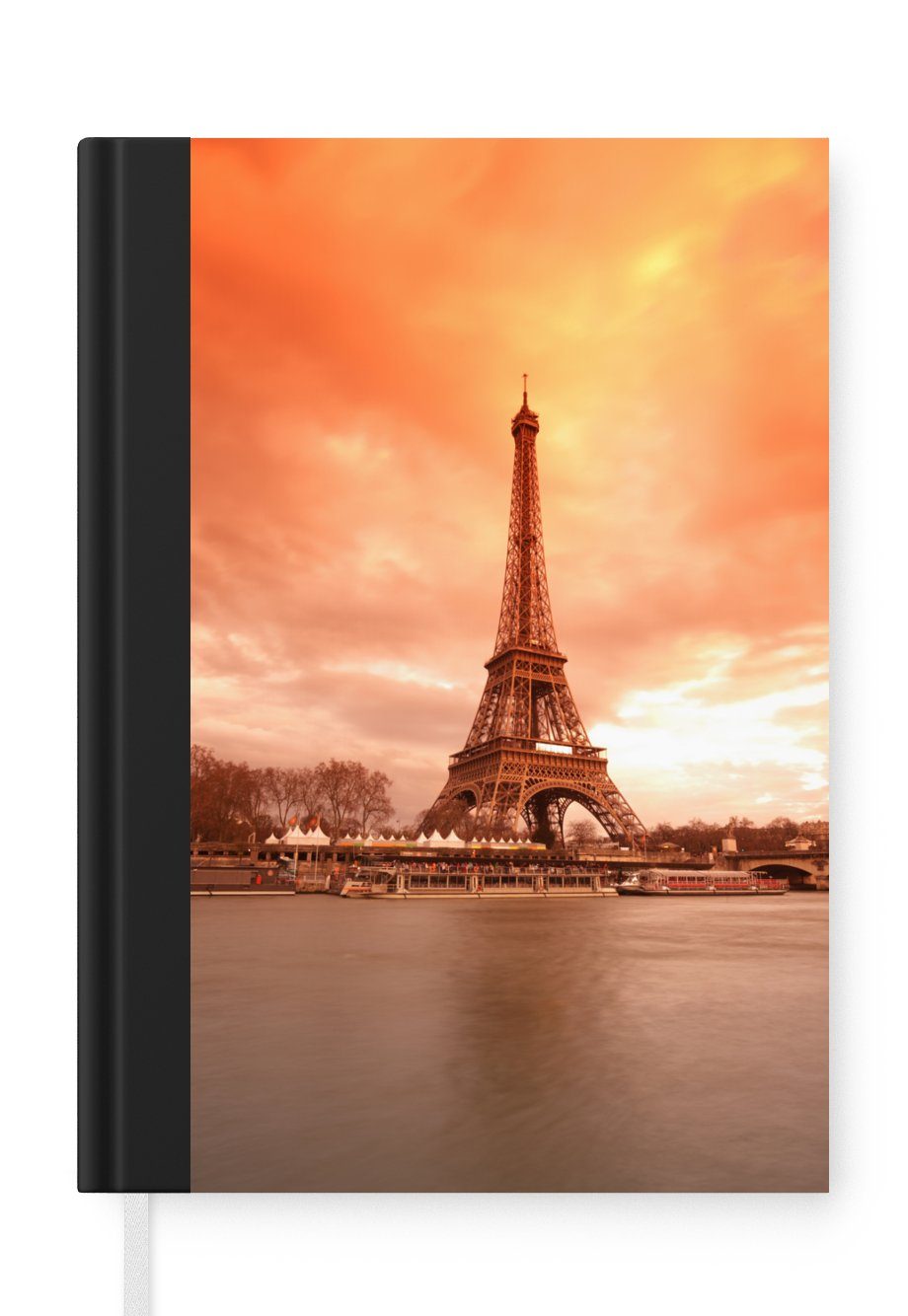 Notizheft, 98 Journal, Haushaltsbuch Tagebuch, MuchoWow A5, Himmel, Seiten, Notizbuch - Paris Eiffelturm Merkzettel, -