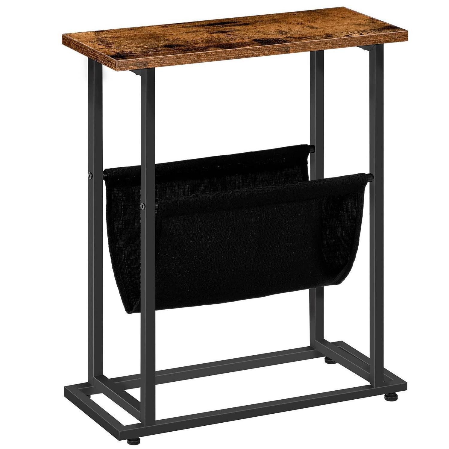 LuxusKollektion Nachttisch Schmaler Beistelltisch Vintagebraun/Schwarz (1-St)
