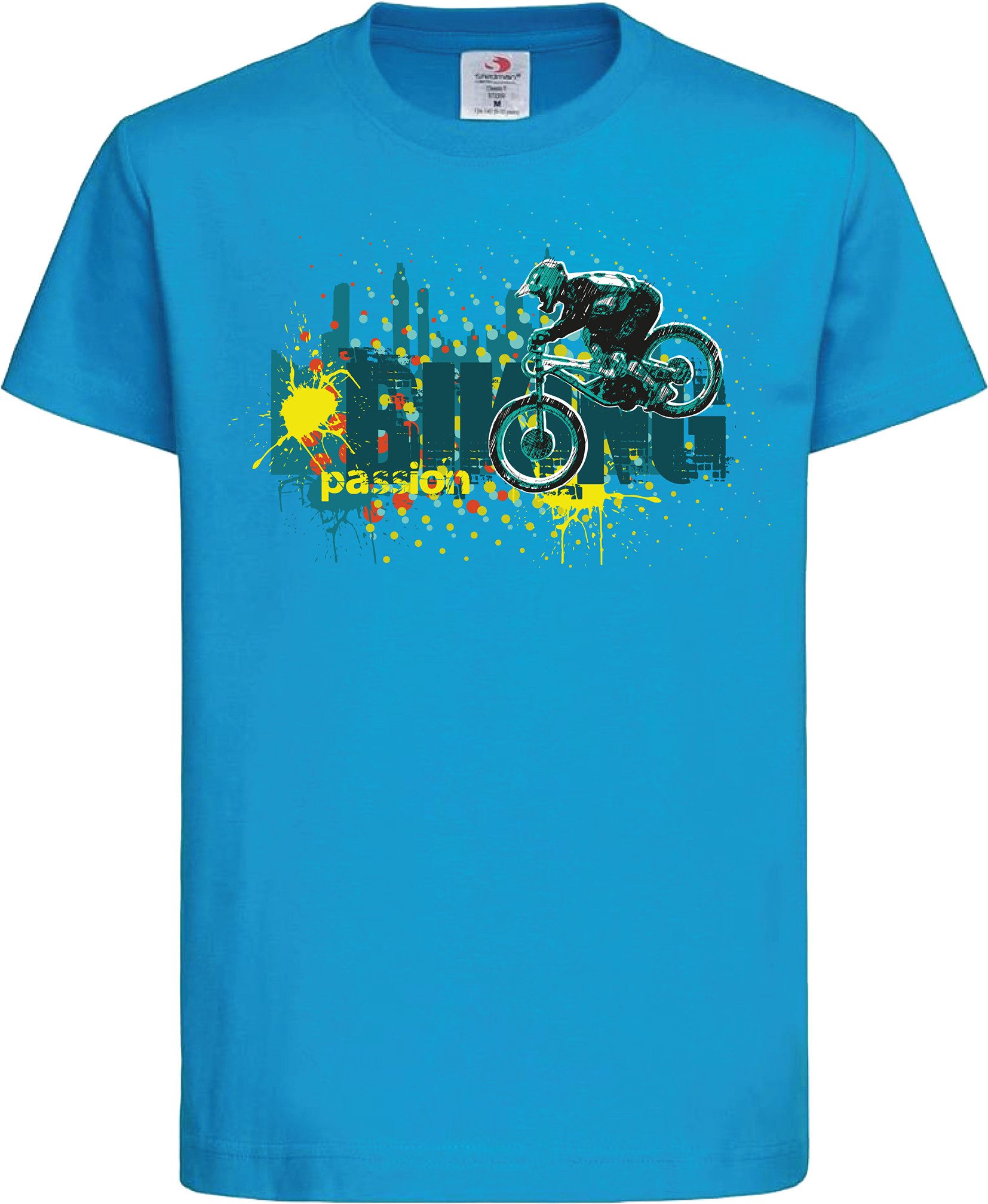 Print-Shirt Kinder Fahrrad T-Shirt: "Biking Passion" - Geschenk Jungen & Mädchen