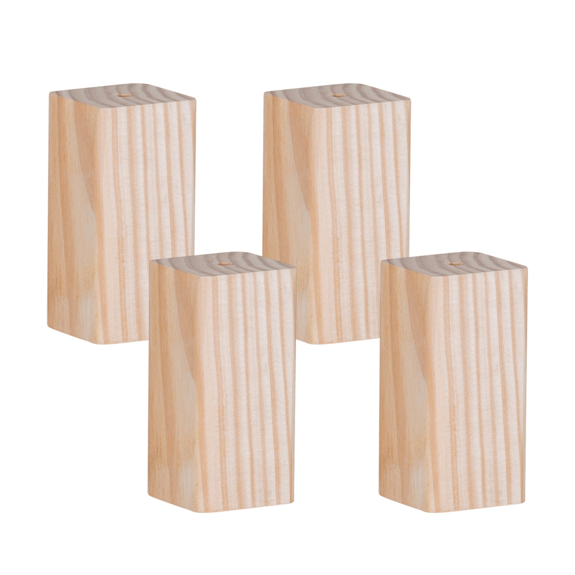 Lusimat Möbelfuß Set mit Beinen aus Vollholz für Kubik Würfelregal, (4-St)