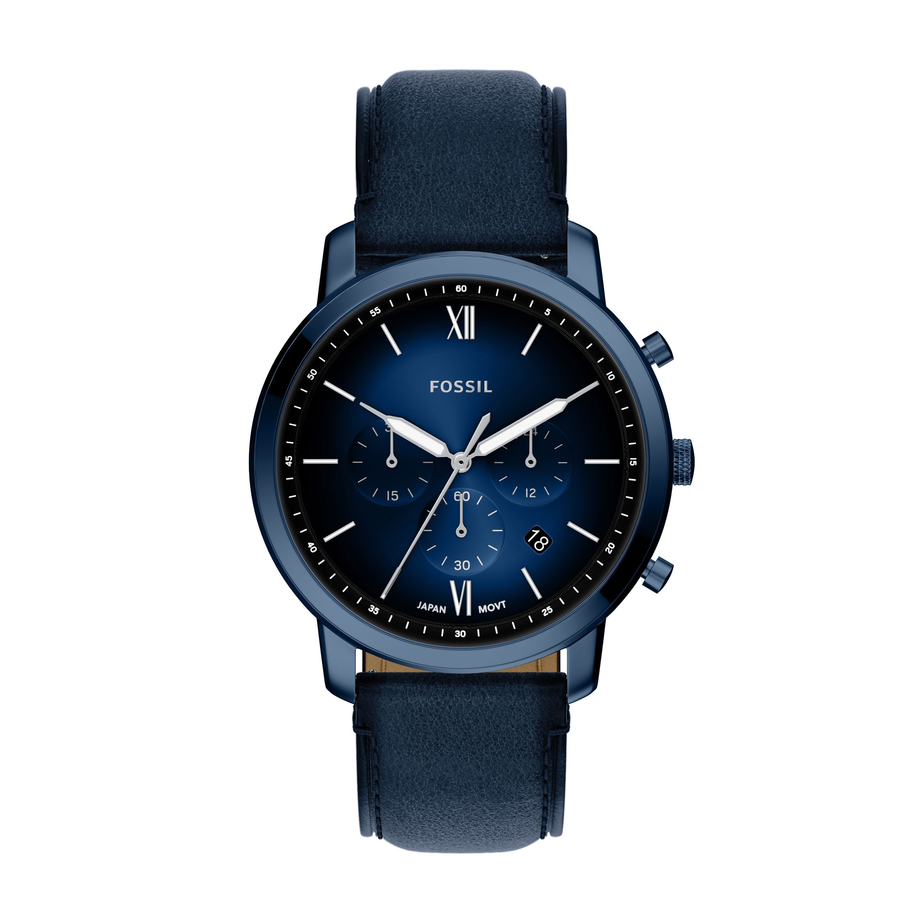 Fossil Chronograph Neutra FS6168, Quarzuhr, Armbanduhr, Herrenuhr, Lederarmband, analog, Tag