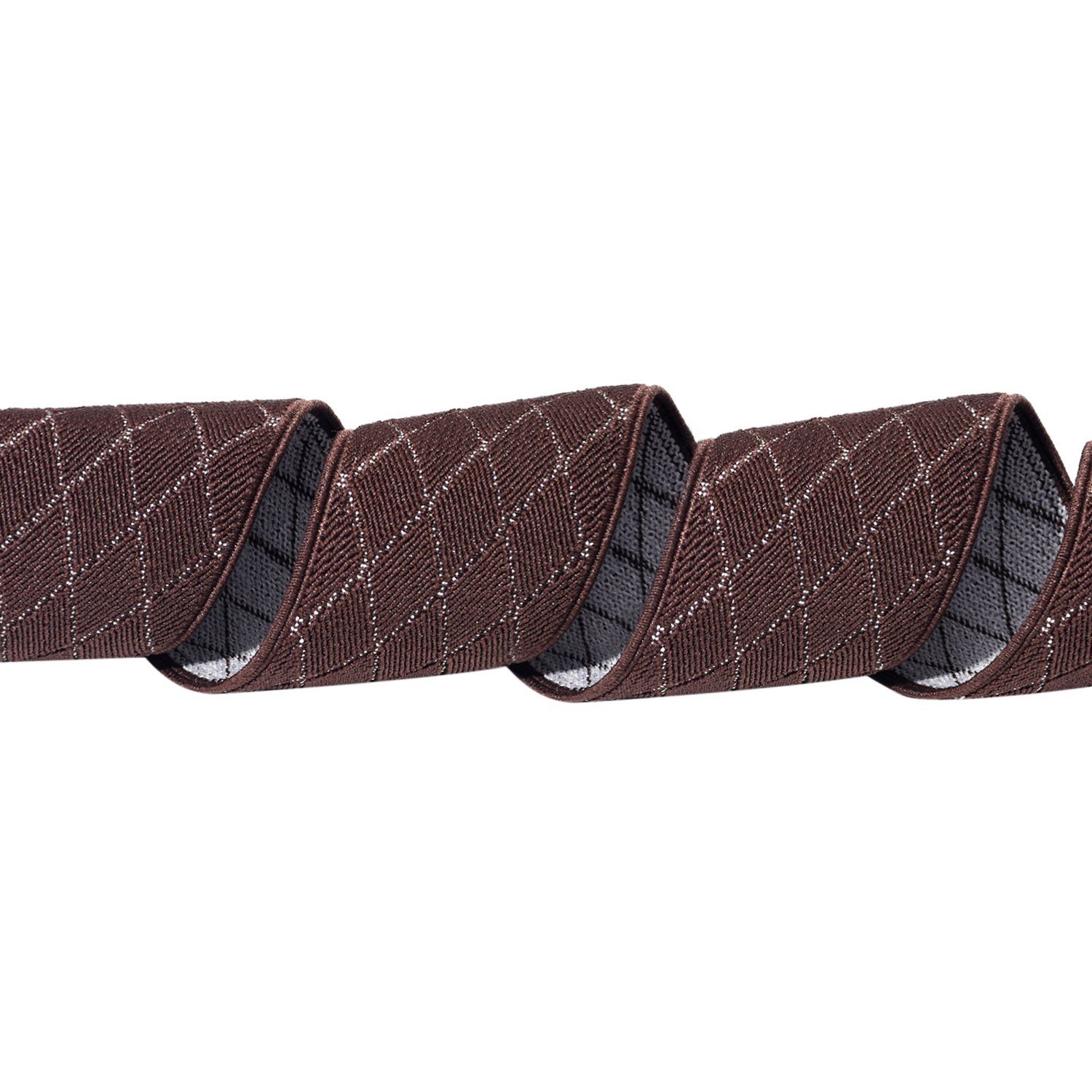DonDon Hosenträger für Herren 3,5 cm breit 4 Clips mit braunem Leder längenverstellbar (1-St) Y-Form, verstellbar mit Clipverschluß, elastisch – Bild 3 von 5