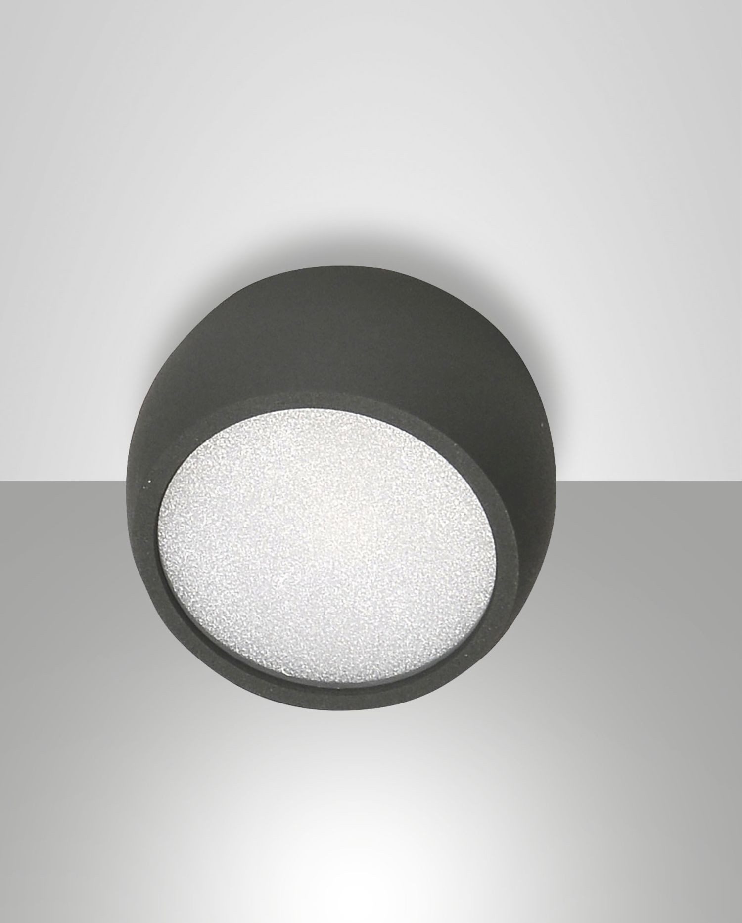 Licht-Erlebnisse Deckenleuchte QUFER, LED fest integriert, Warmweiß, LED Aluminium Ø 8 cm Anthrazit rund 3000 K 630 lm