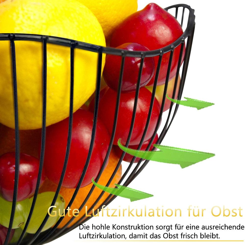 TUWENA Obstschale Metall Obstschale, Rund Früchtekorb, für Obst, Gemüse, Kleinigkeiten