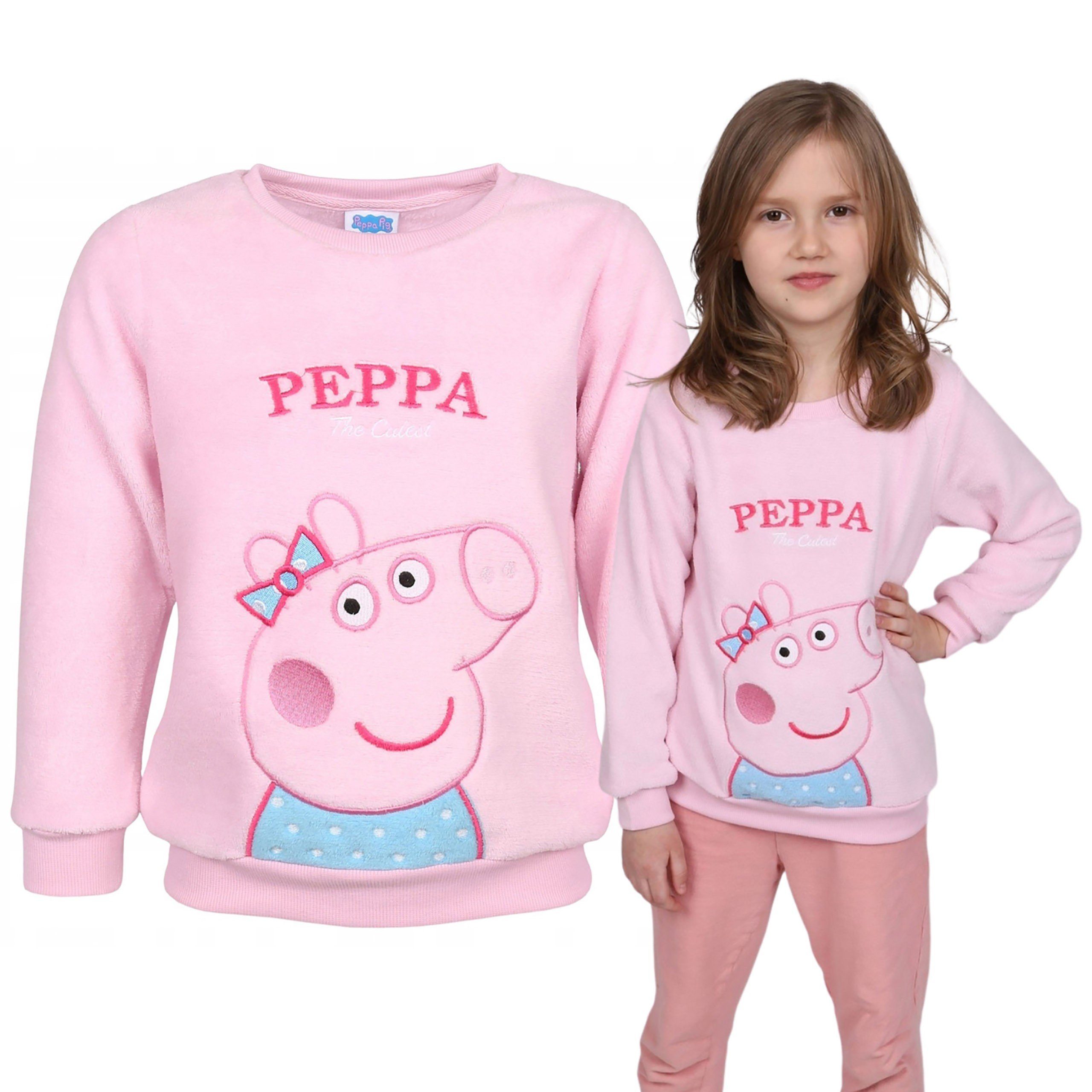 Sarcia.eu Sweatshirt Peppa Wutz Hellrosa Mädchen-Sweatshirt, Fleece-Sweatshirt, 110/116