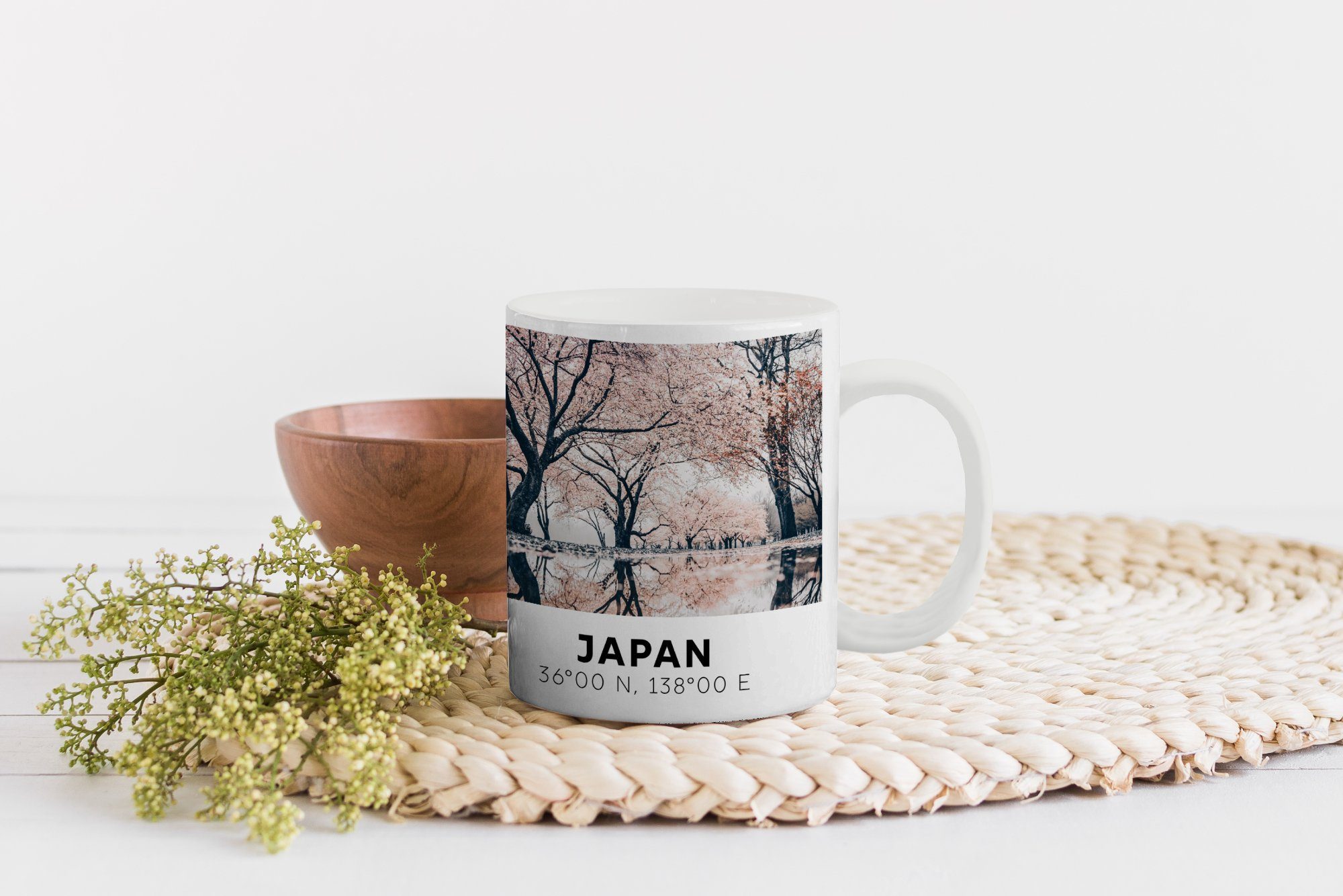 Frühling Keramik, - Becher, - Tasse Rosa, Teetasse, - Sakura MuchoWow Japan Geschenk Kaffeetassen, Teetasse,