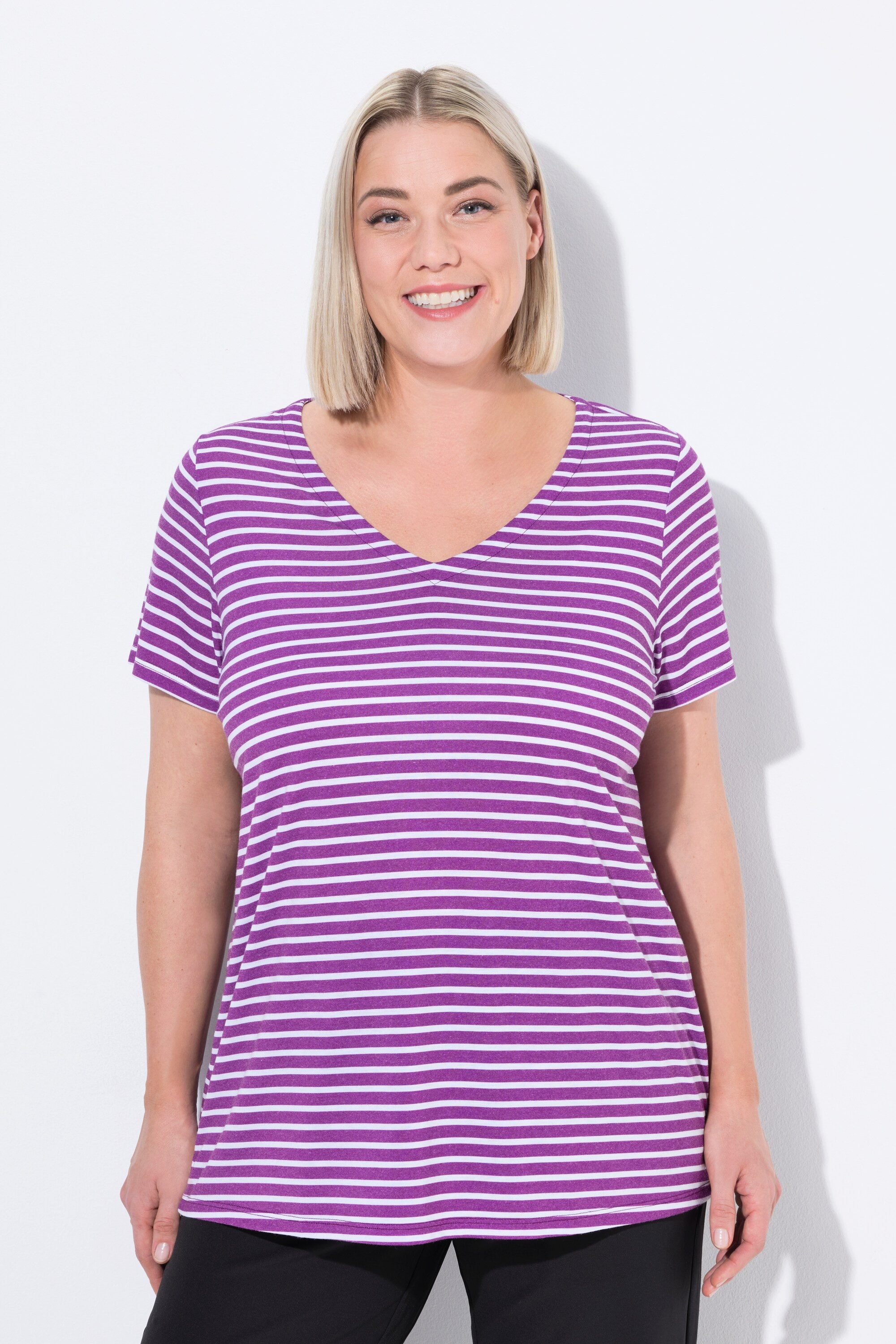 Ulla Popken T-Shirt Funktions-Shirt Ringel Classic günstig online kaufen