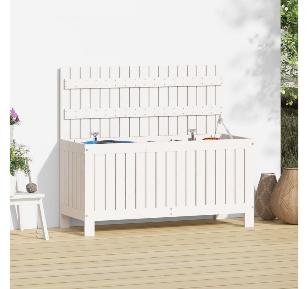 Thumbnail - furnicato Gartenbox Gartentruhe Weiß 108x42,5x54 cm Massivholz Kiefer (1 St)