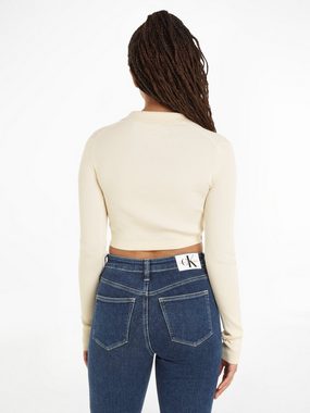 Calvin Klein Jeans V-Ausschnitt-Pullover LABEL TIGHT CROP V-NECK SWEATER