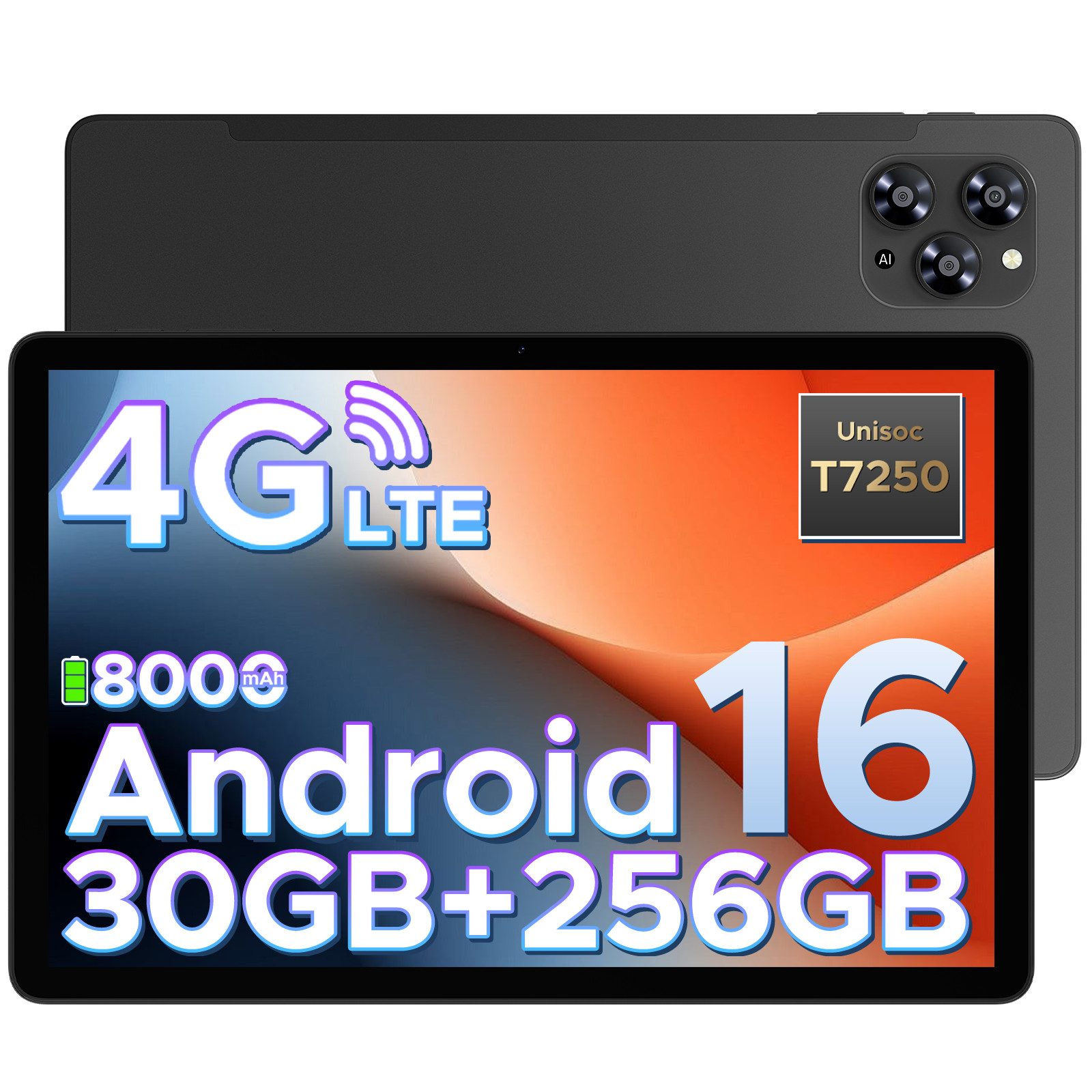 DOOGEE TAB G6 Android 16 Tablet mit SIM Card Slot, 11 Zoll Tablet (11", 256 GB, Android 16, 4G LTE, 6GB RAM + 256GB ROM, 90Hz IPS, Widevine L1, 4G LTE/5G WiFi/Face ID)