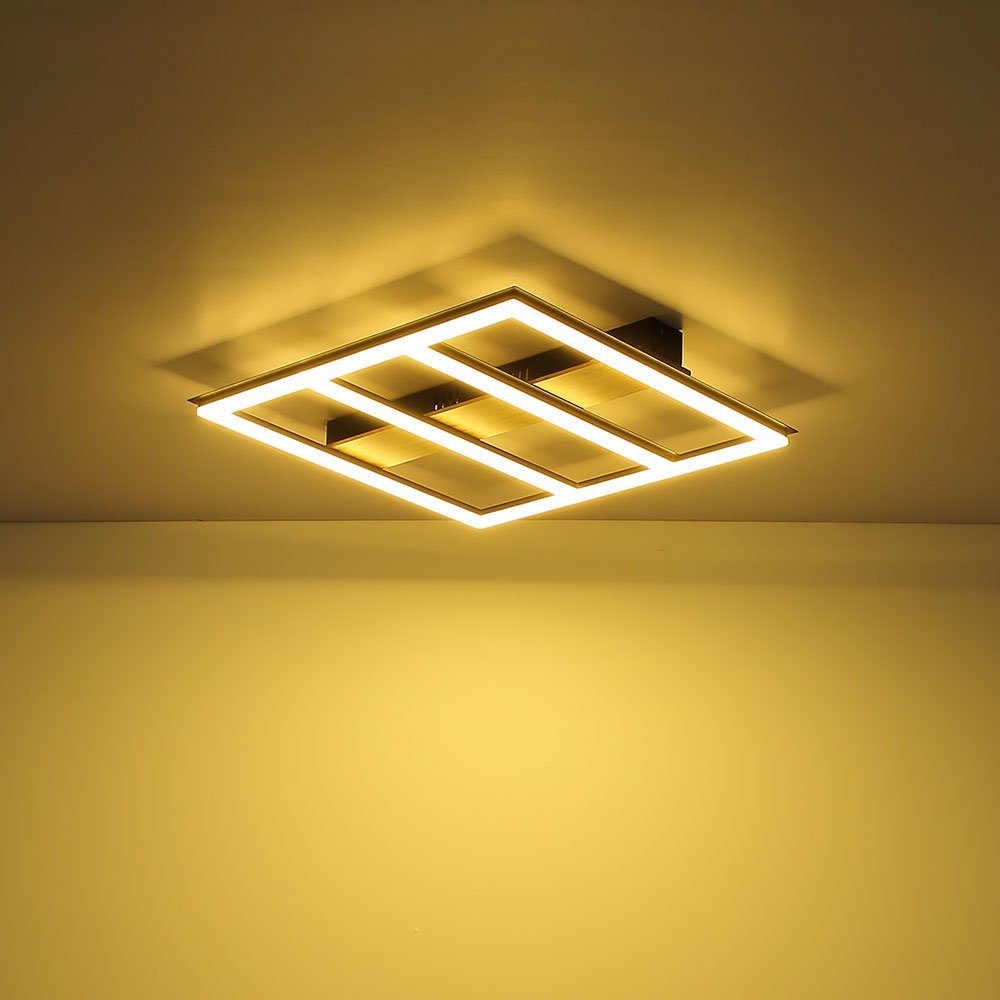 Globo LED LED Deckenlampe Holzoptik Wohnzimmerlampe Deckenleuchte, Deckenleuchte Metall Schwarz